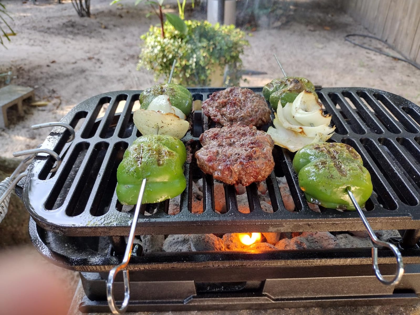Lodge Sportsman's Pro Cast Iron Grill, 9 x 16.75 Inches | Portable Charcoal Grill with Removable Grate & Dual Air Vents for Heavy-Duty Outdoor Cooking & Camping customer photo 2