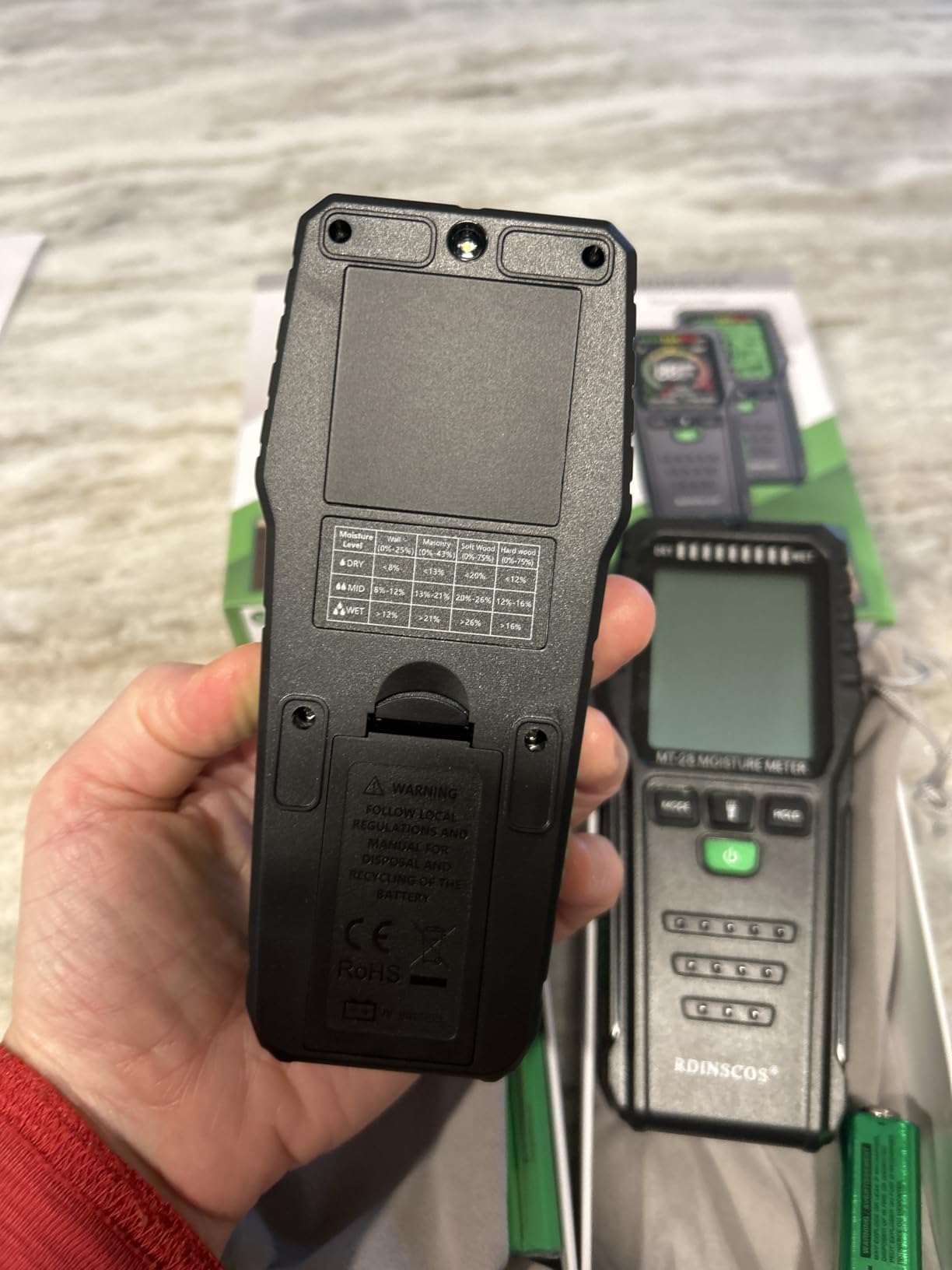 RDINSCOS Pinless Moisture Meter for Walls and Wood | Non-Destructive, For Masonry, Flooring, Digital Moisture Tester, Built in Flashlight, Humidity Tester customer photo 1