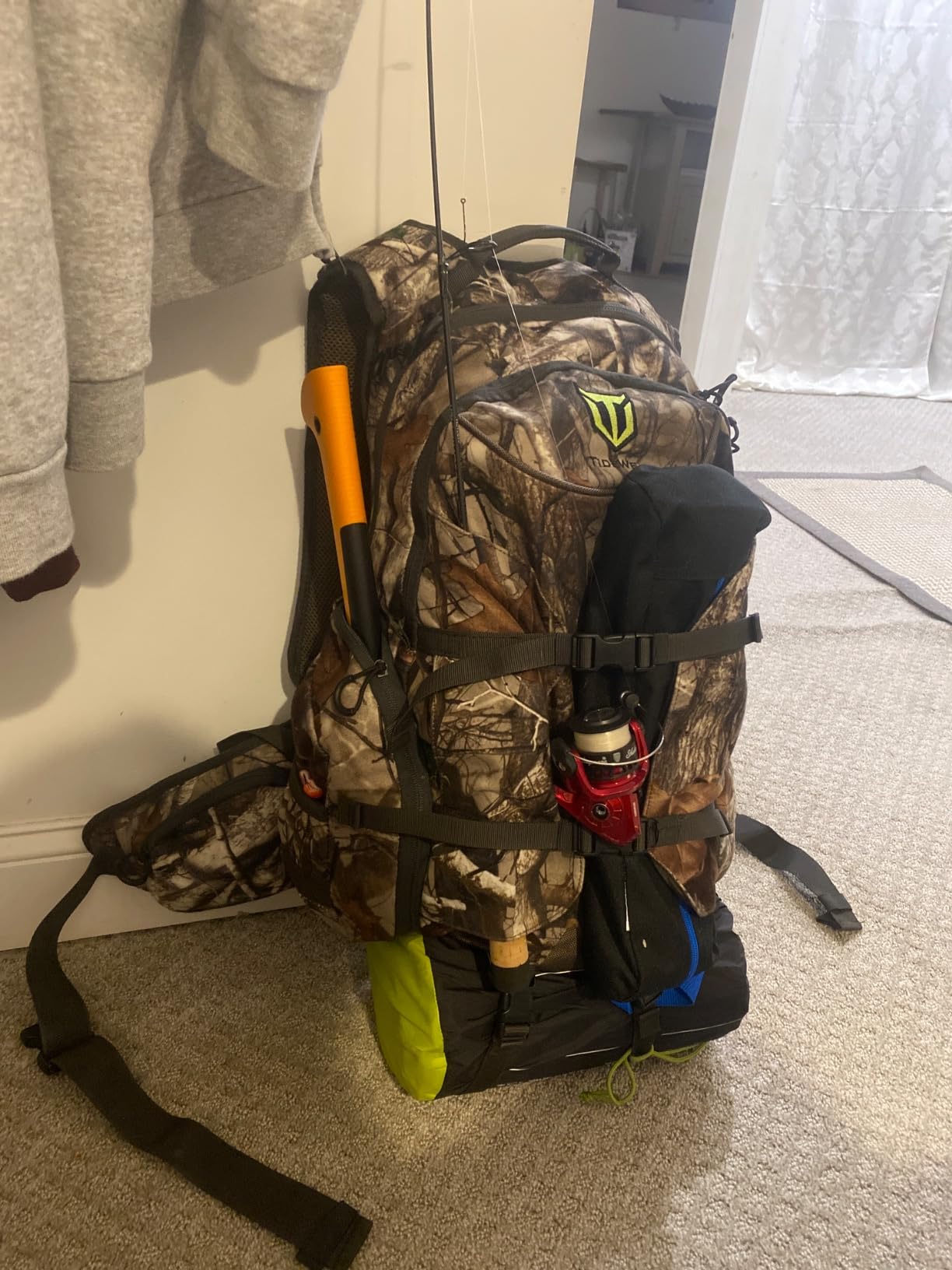 TIDEWE 40L Camo Backpack for Men, Waterproof Hiking Daypack with Rain Cover | Quiet Fabric, Multi-Pocket Organization, Breathable Back Panel, Hydration Compatible, Padded Shoulder Straps, Next Camo G2 customer photo 1