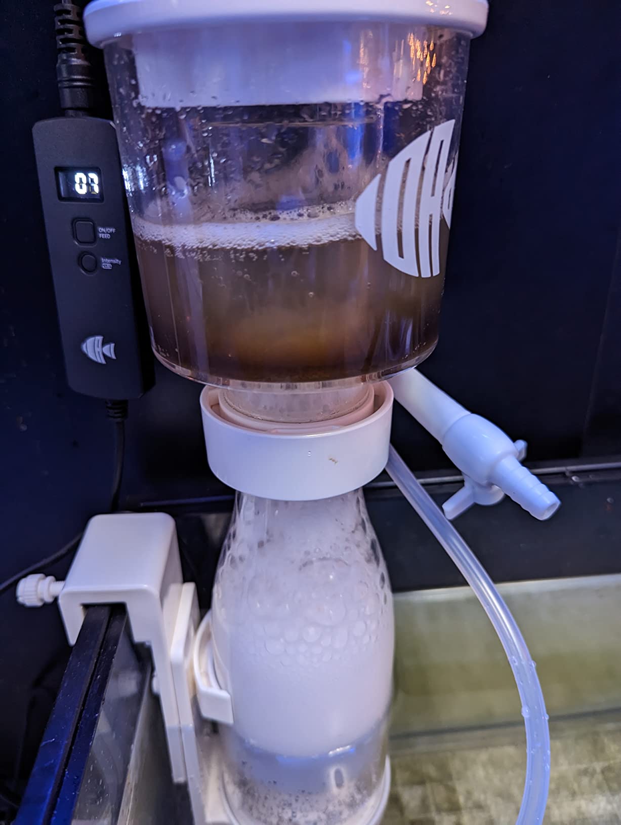 IOAOI Protein Skimmers for Saltwater Aquariums, Hang On Protein Skimmer for Fish Tanks up to 80 Gallons, DC Pinwheel Pump with Controller, Not for Rimmed Tank customer photo 1