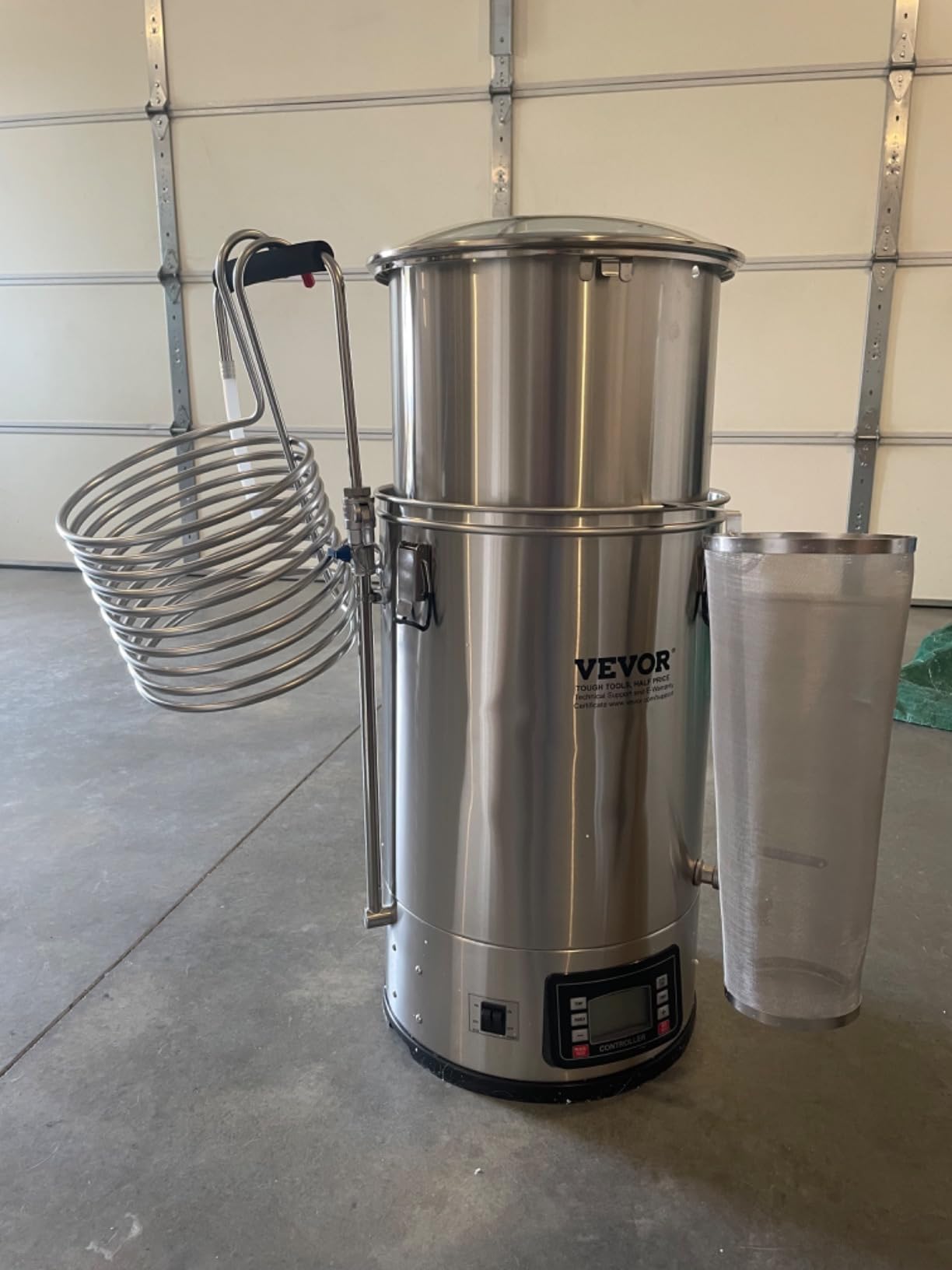 VEVOR Electric Brewing System, 9.2 Gal/35 L Brewing Pot, All-in-One Home Beer Brewer w/Pump, Mash Boil Device w/Panel, Auto/Manual Mode 100-1800W Power customer photo 1
