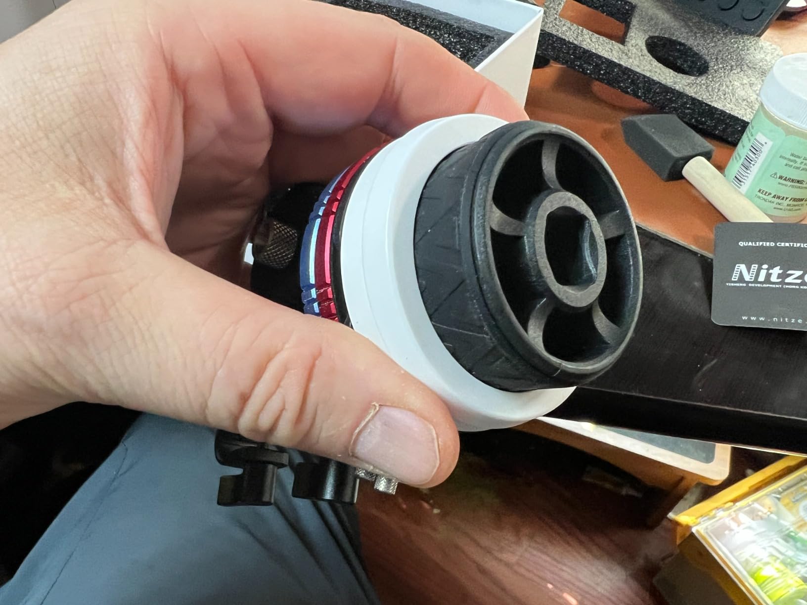 Nitze Mini Follow Focus, with 15mm Rod and Rod Clamp, Gear Ring Belt, 3 Reversible Drive Gears and 2 Marking Disks, Supports A/B Hard Stops and 360 Infinity Zoom - MF15C customer photo 2