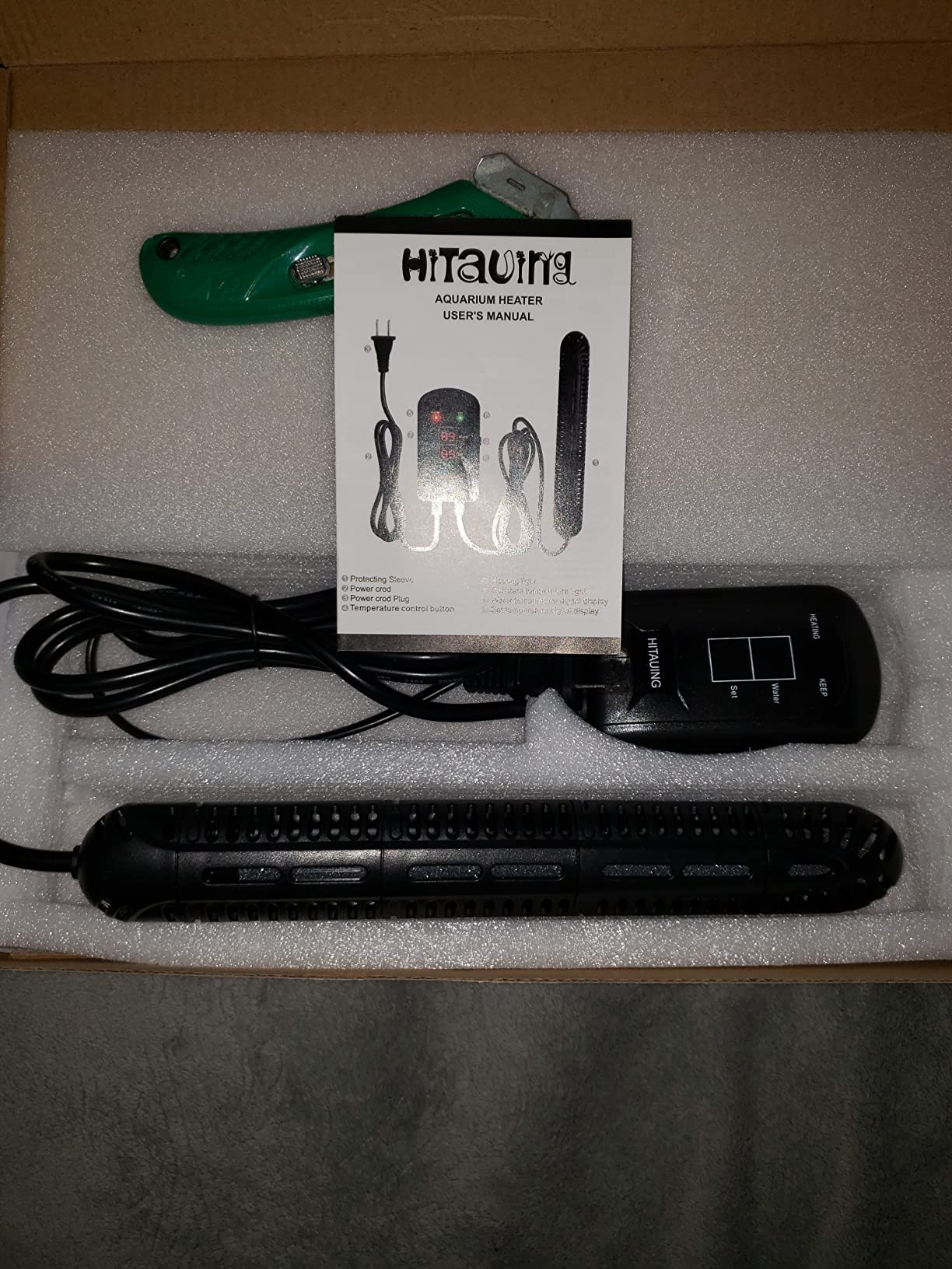 HiTauing Aquarium Heater, 300W Fish Tank Heater with LED Digital Display & 5 Safety Protection, Submersible Aquarium Heater with 2 Suction Cup and 8.2Ft Cord for 40-75 Gallon Fish Tank. customer photo 1