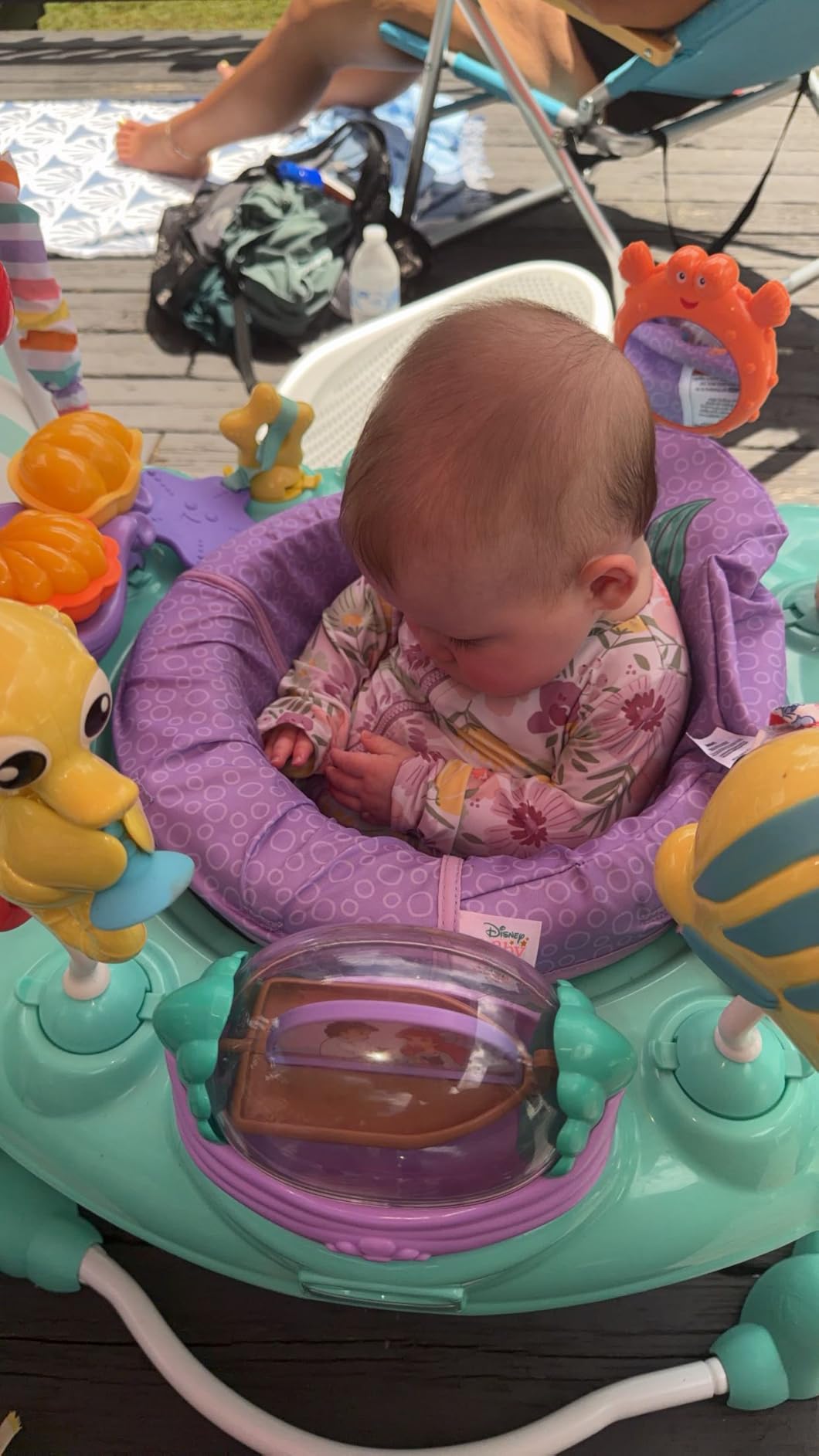 Bright Starts Disney Baby Minnie Mouse Forever Besties Baby Activity Center Jumper with 10 Toys, Lights & Sounds, 360-Degree Seat, 6-12 Months (Pink) customer photo 2