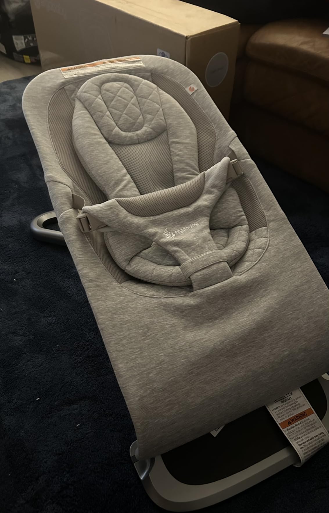 Ergobaby Evolve 3-in-1 Bouncer Seat for Babies and Toddlers 5.5-25 lbs | Multi Position Baby Bouncer Seat with Adjustable Heights, Secure Harness, Newborn Insert, Light Grey customer photo 2