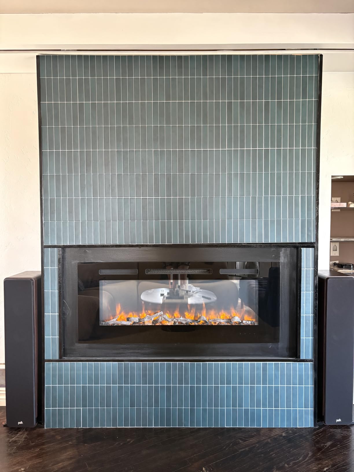 Smart Tiles Peel and Stick backsplash, Stacked Forest Green, 11.43