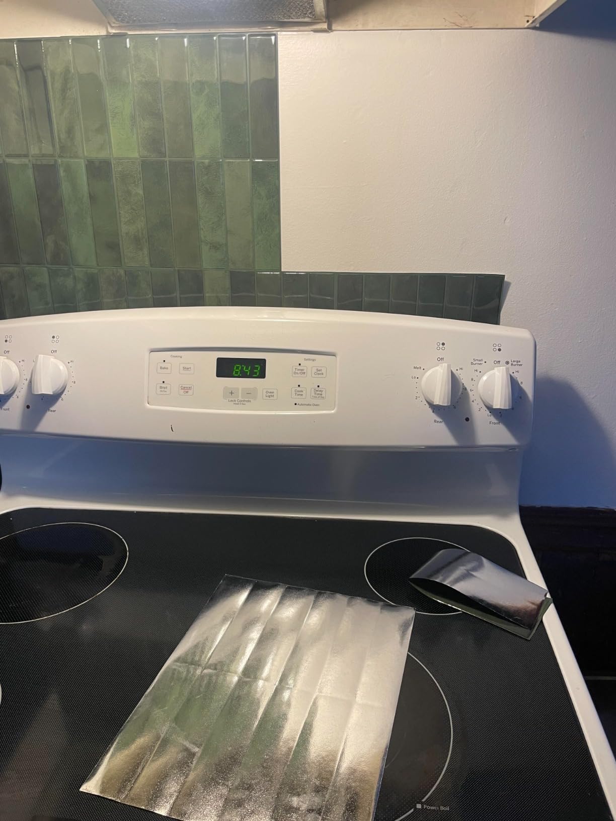 Smart Tiles Peel and Stick backsplash, Stacked Forest Green, 11.43