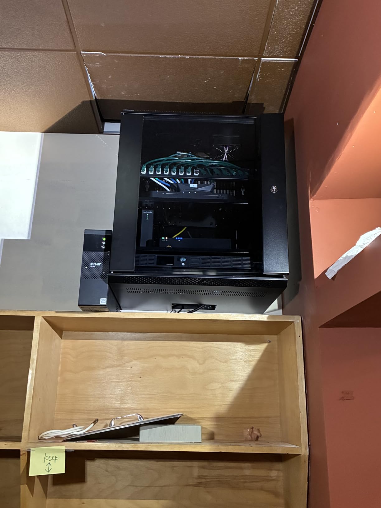 Tecmojo 12U Wall Mount Server Cabinet IT Network Rack Enclosure Lockable Door and Side Panels Black, Cooling Fan, Glass Door, 17.7inch Depth, for 19