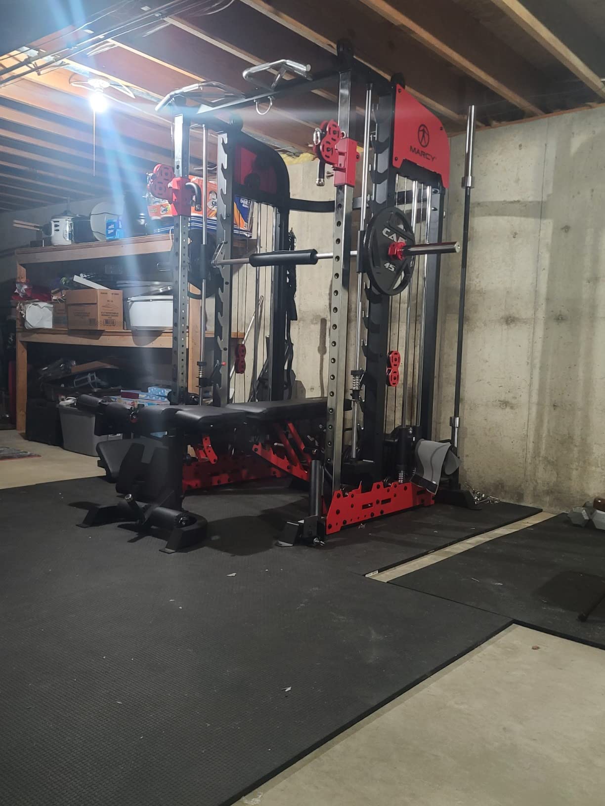 Marcy Pro Deluxe Smith Cage Home Gym System for Weight Training SM-7553 customer photo 1