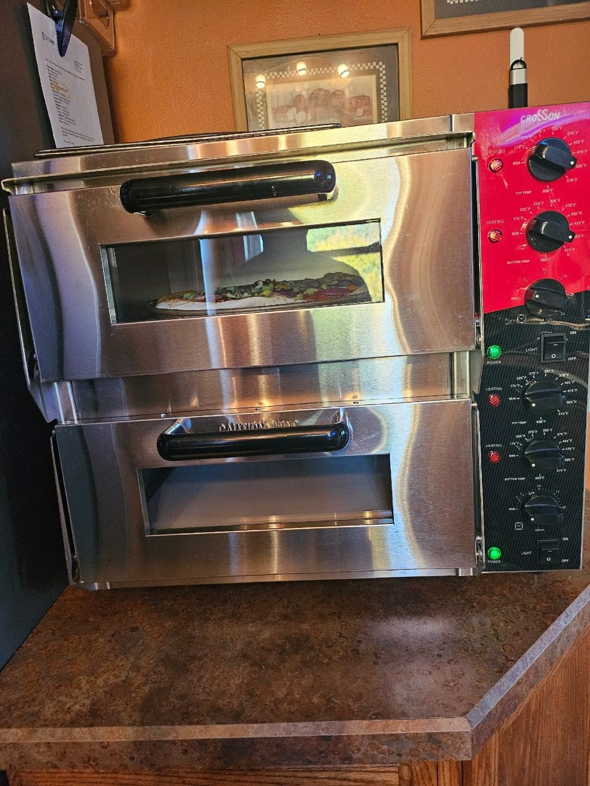 CROSSSON ETL Listed Commercial Double Deck 16 inch Countertop Electric Pizza Oven with Pizza Stone, Multipurpose Indoor Pizza Oven for Restaurant Use, 120V/3200W customer photo 2