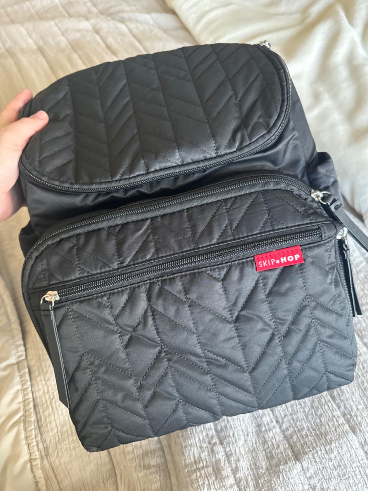 Skip Hop Diaper Bag Backpack: Forma, Multi-Function Baby Travel Bag with Changing Pad & Stroller Attachment, Sage customer photo 2