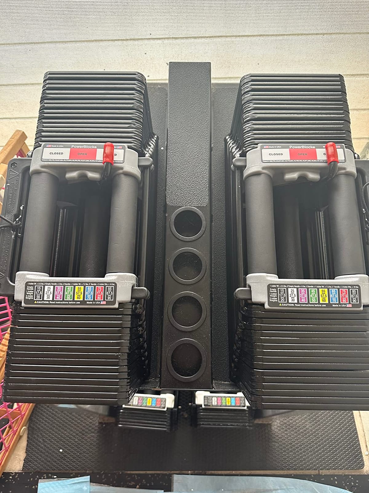 PowerBlock Elite USA 90 Pound Adjustable Dumbbells, Sold in Pairs, 5-90 lb. (Includes Stage 1, 2 & 3 expansions) customer photo 2