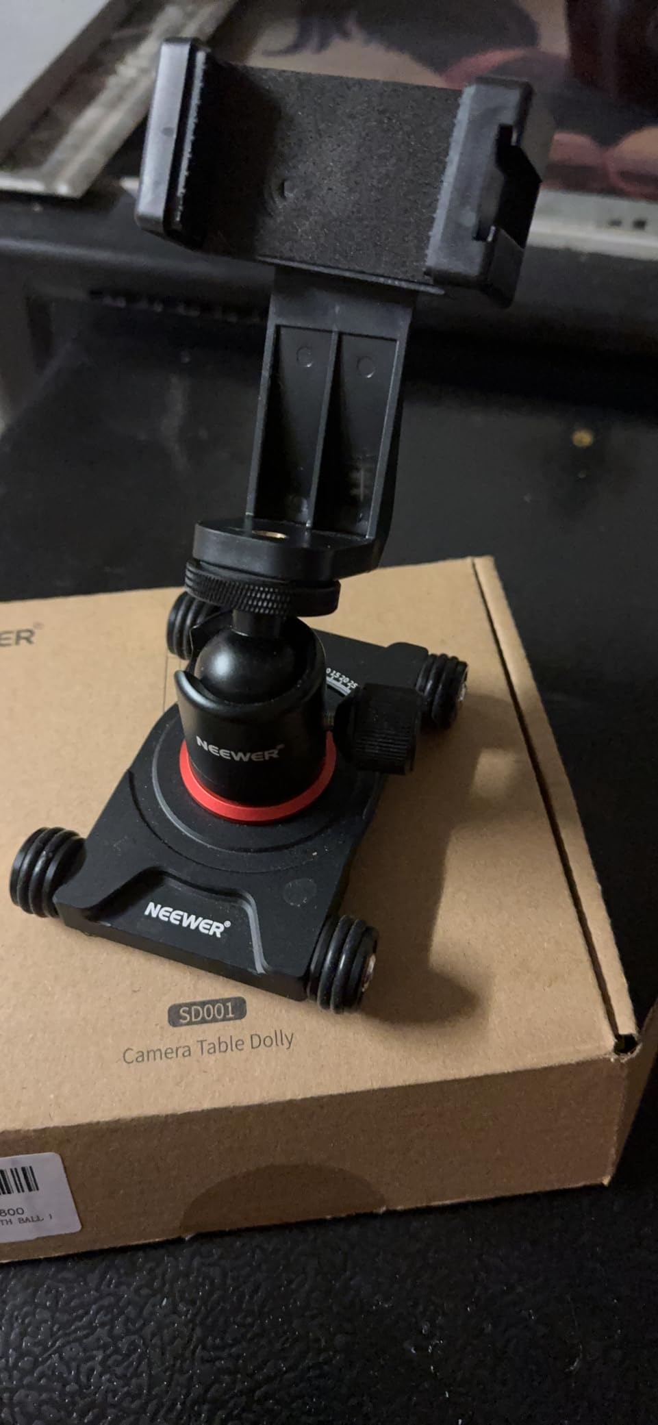 NEEWER Camera Slider Dolly with Ball Head & Phone Clamp, 4 Wheeled, SD001 | Tabletop Dolly, Manual Skater, 360° Panorama, Compatible with DSLR Camera Video Camcorder GoPro iPhone Android Smartphone customer photo 2