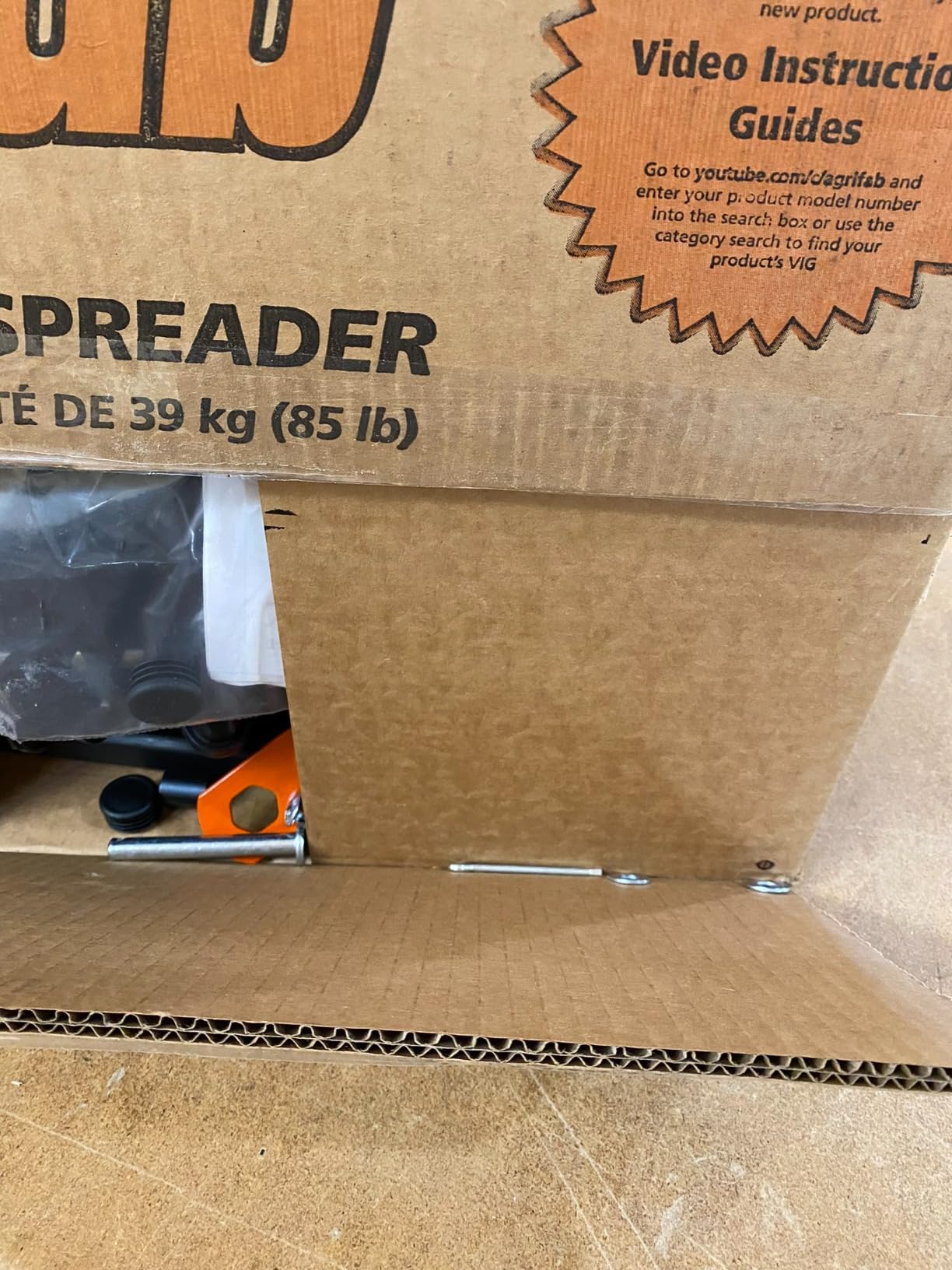 Agri-Fab Tow Behind Broadcast Spreader for Seed and Fertilizer, 85 lb Poly Hopper Capacity with Cable Flow Control, Made in USA customer photo 1
