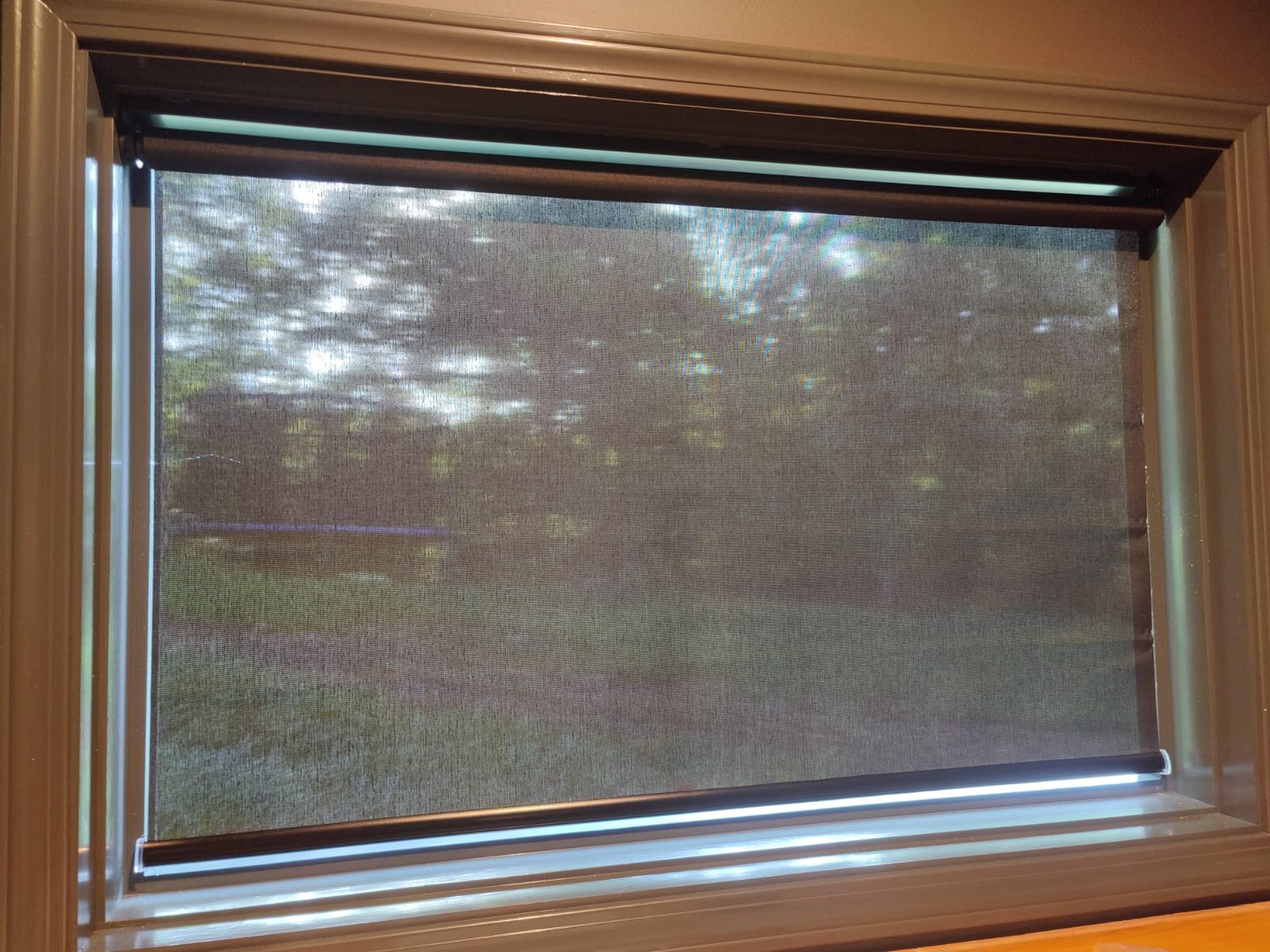 Linen Avenue Cordless 1% Solar Screen Standard Roller Shade, Charcoal 30 1/2 W x 66 H (Arrives 1/4