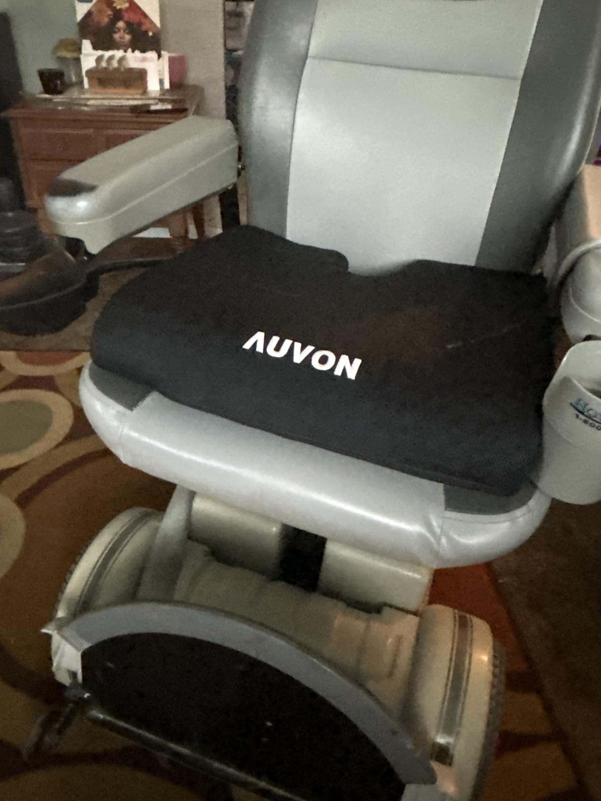 AUVON Gel Wheelchair Seat Cushion with Waterproof Cover for Pressure Sore & Ulcer, Ergonomic Chair Cushion with U-Cutout for Tailbone Pain, Back Pain Relief, Memory Foam Wheelchair Cushion, Anti-Slip customer photo 2