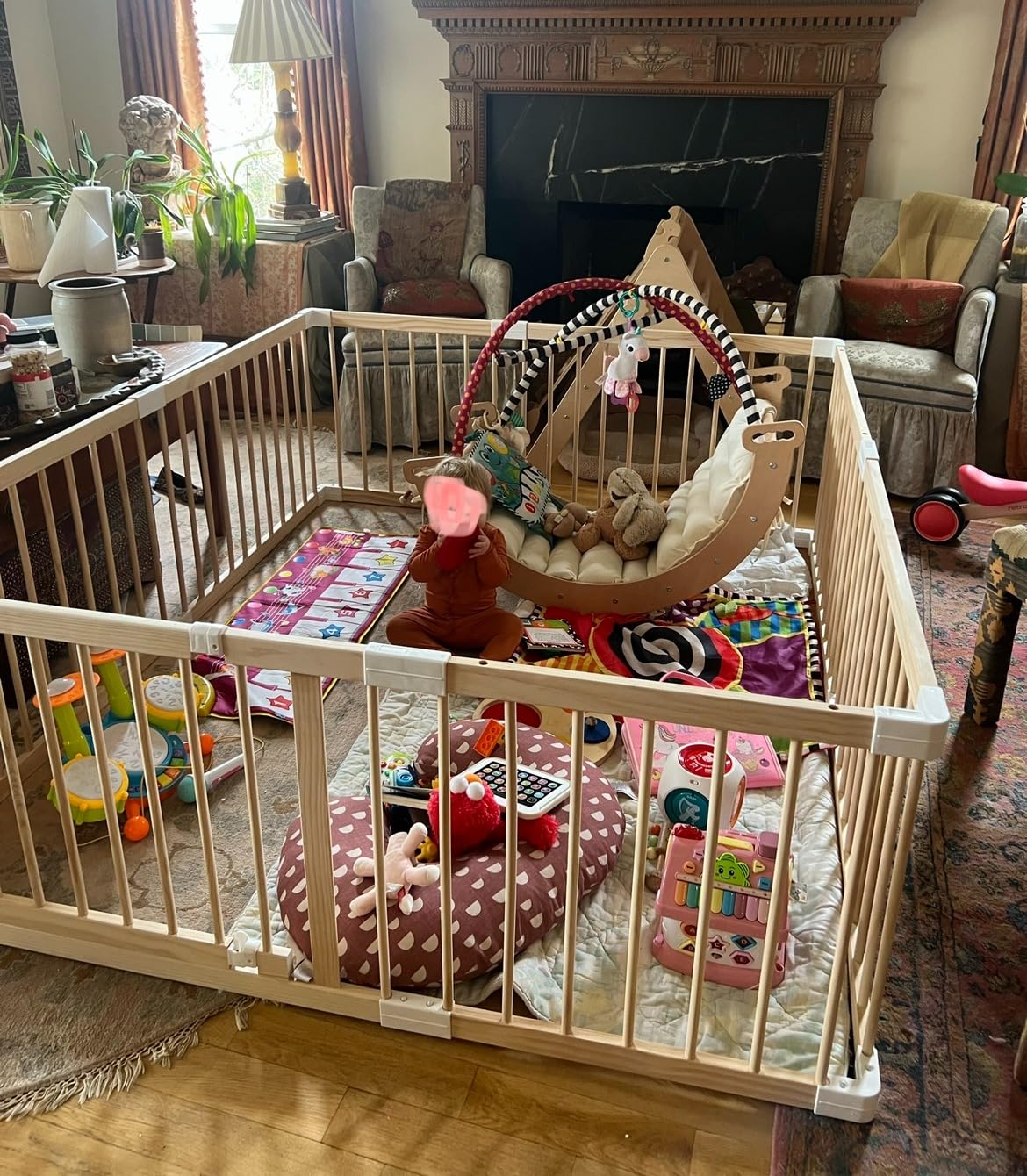 HARPPA Grovi Playpen, GREENGUARD Gold Certified - 60 x 71.5 inch | New Zealand Pine Wood customer photo 1