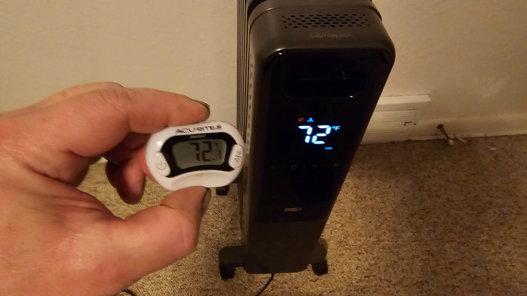 DREO Oil Filled Radiator Heater, Electric Heaters for indoor use Large Room | Quiet, Digital Thermostat, ECO, Remote Control, 4 Modes, Child Lock, Overheat & Tip-Over Protection, 24h Timer, 1500W, Grey customer photo 2