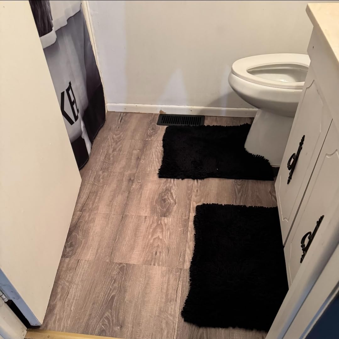 Art3d 30-Pack Peel and Stick Vinyl Floor Planks, 12 x 12 in, Dark Brown Oak customer photo 2
