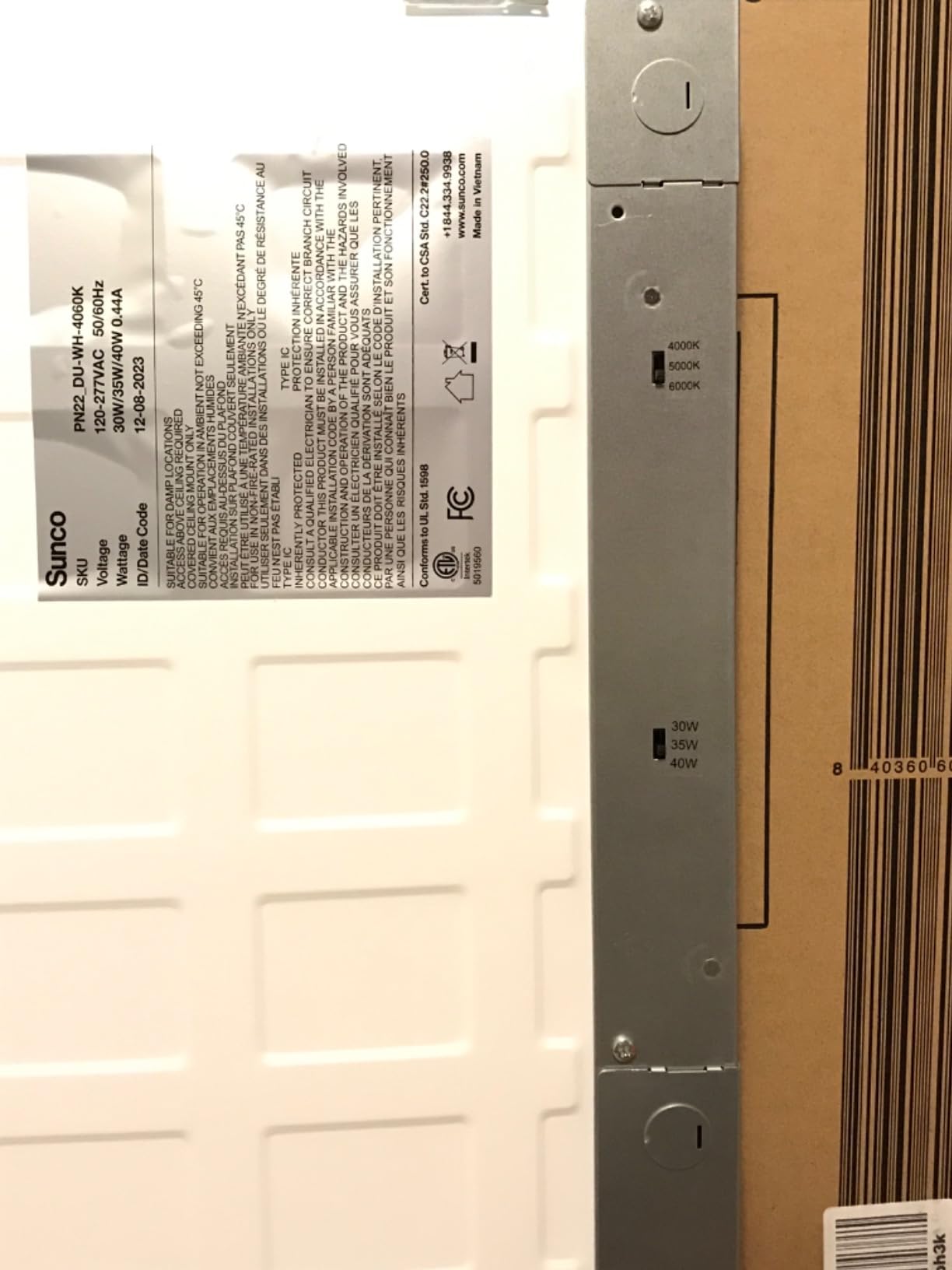 Sunco 2 Pack 2x4 LED Flat Panel Lights, 3CCT Selectable, 40-60W, Dimmable | 7700LM, Selectable Wattage 40W/50W/60W, 3CCT Options 4000K/5000K/6000K, 0-10V, Drop Ceiling Office Lighting Fixture customer photo 1