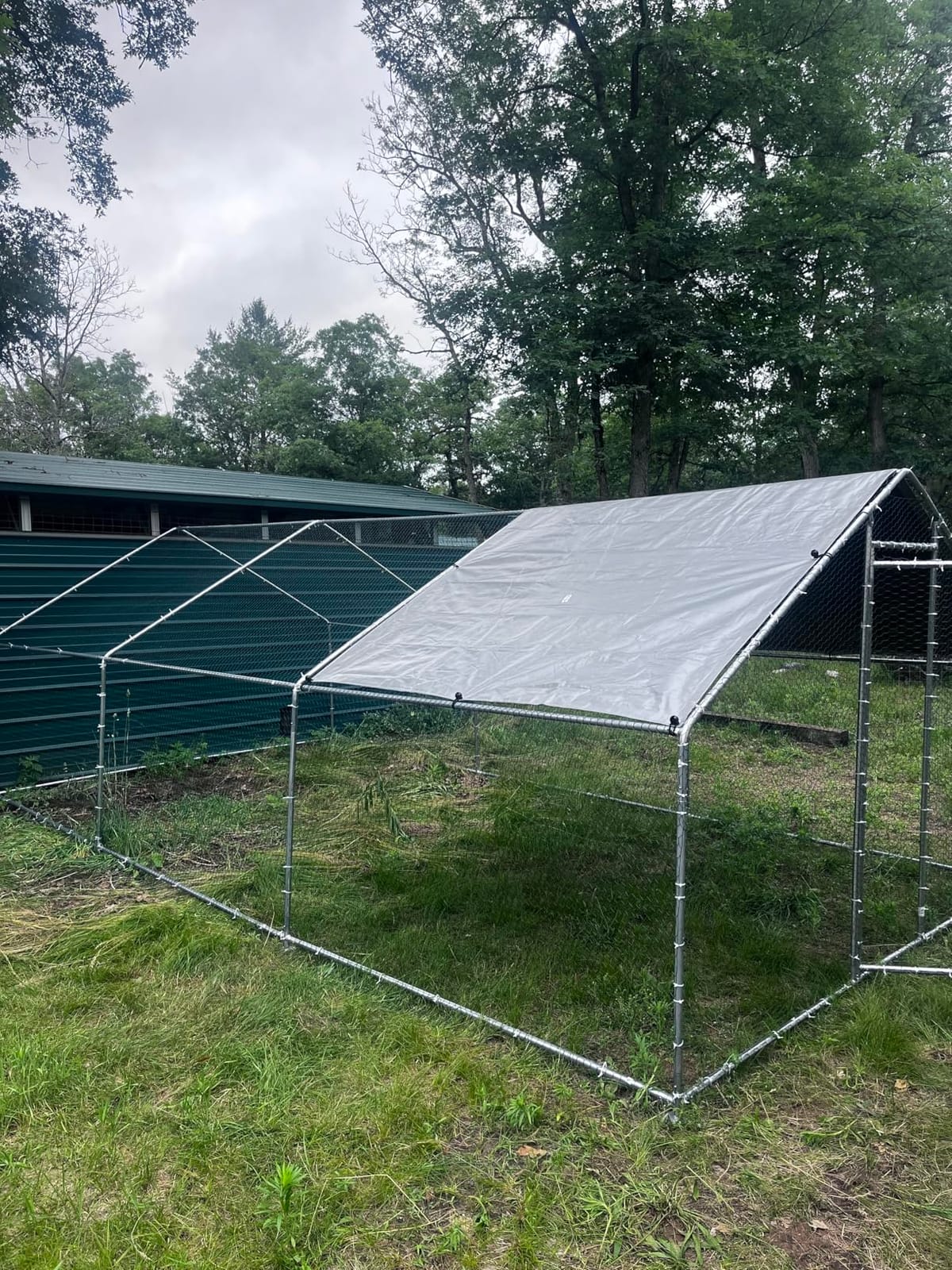 Large Chicken Coop Metal Chicken Runs for Yard with Cover Outdoor Pet Pens Poultry Cage Duck Rabbit House Backyard Use customer photo 2