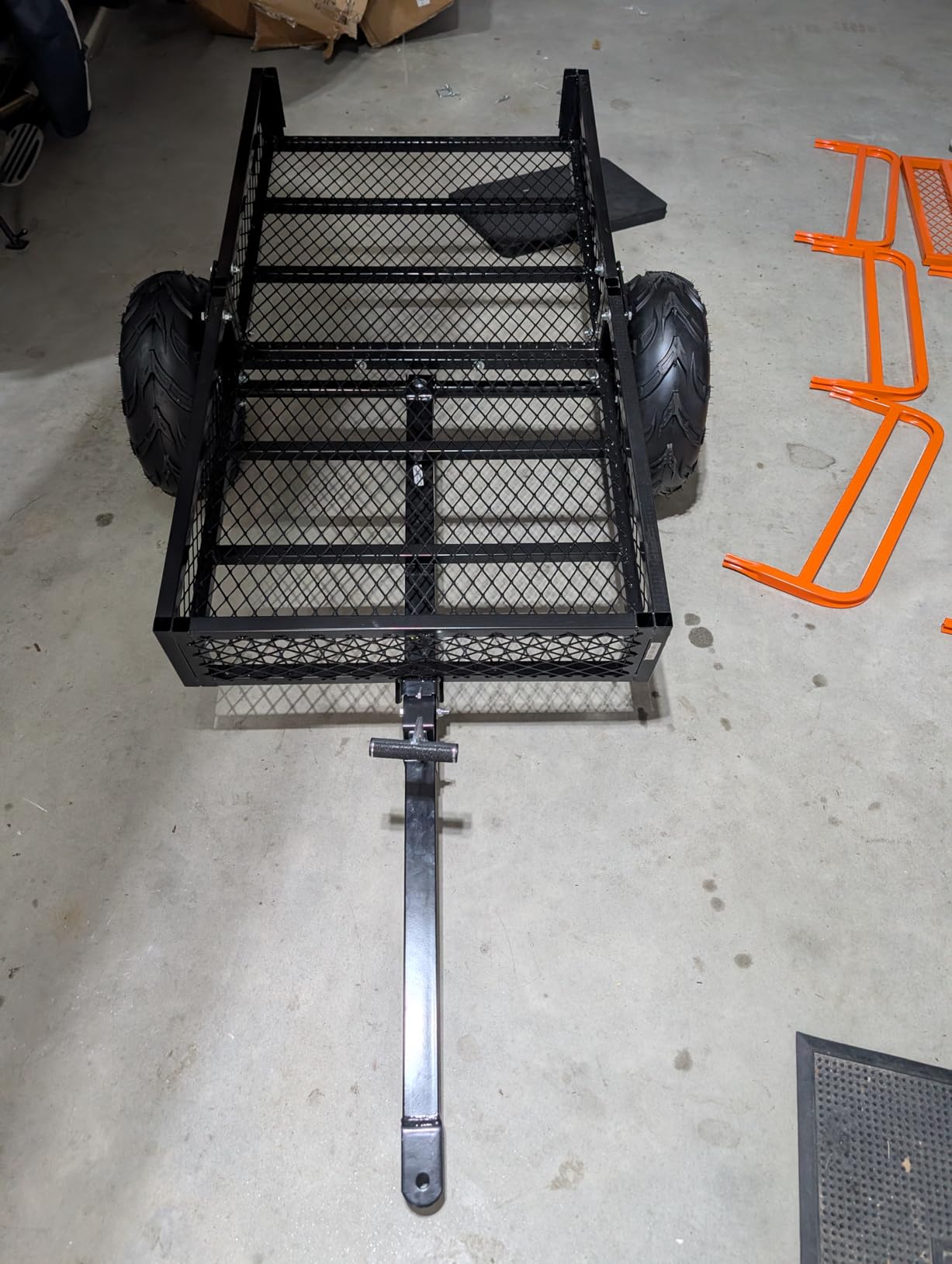 VEVOR Heavy Duty ATV Trailer Steel Dump Cart Tow Behind, 750 lbs 12 Cubic Feet customer photo 1