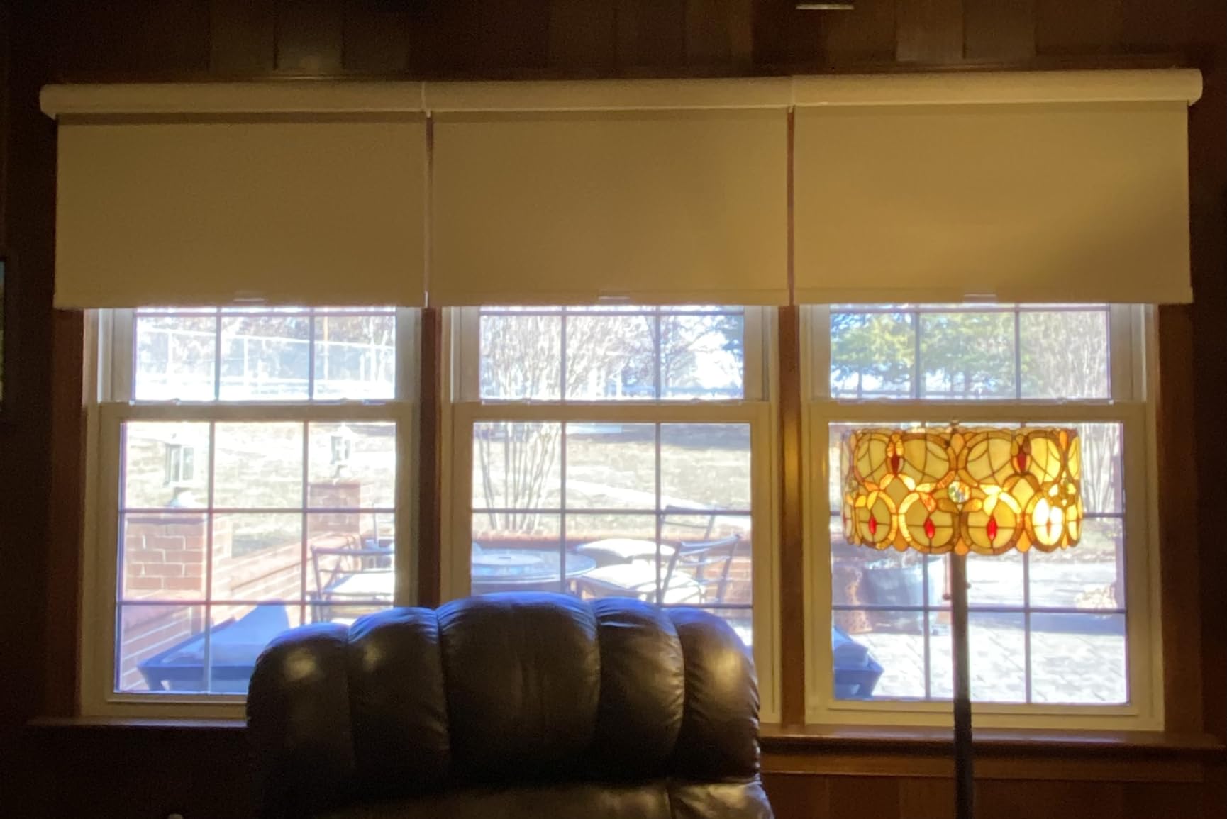 Boolegon Blackout Roller Shades for Windows, Beige, Custom Size | Pull Down Blinds for Indoor Windows Cordless, Linen Fabric, Thermal Insulated UV Protection for Home Bedroom Office Door customer photo 1