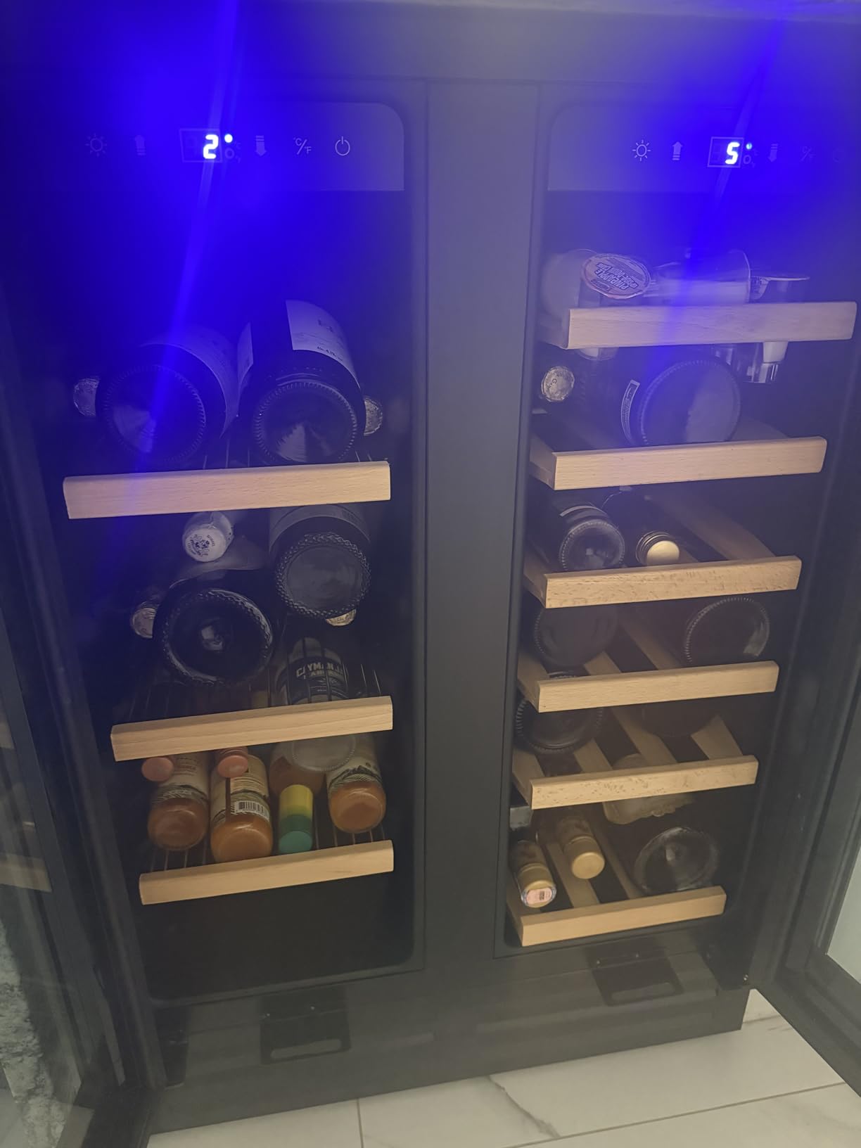 Velivi 24'' Wine and Beverage Refrigerator UnderCounter Fridge Dual Zone | Black Built-In or Freestanding Fridge with Glass Door&Lock, 18 Bottles and 68 Cans Large Capacity for Beer Soda Drink customer photo 1