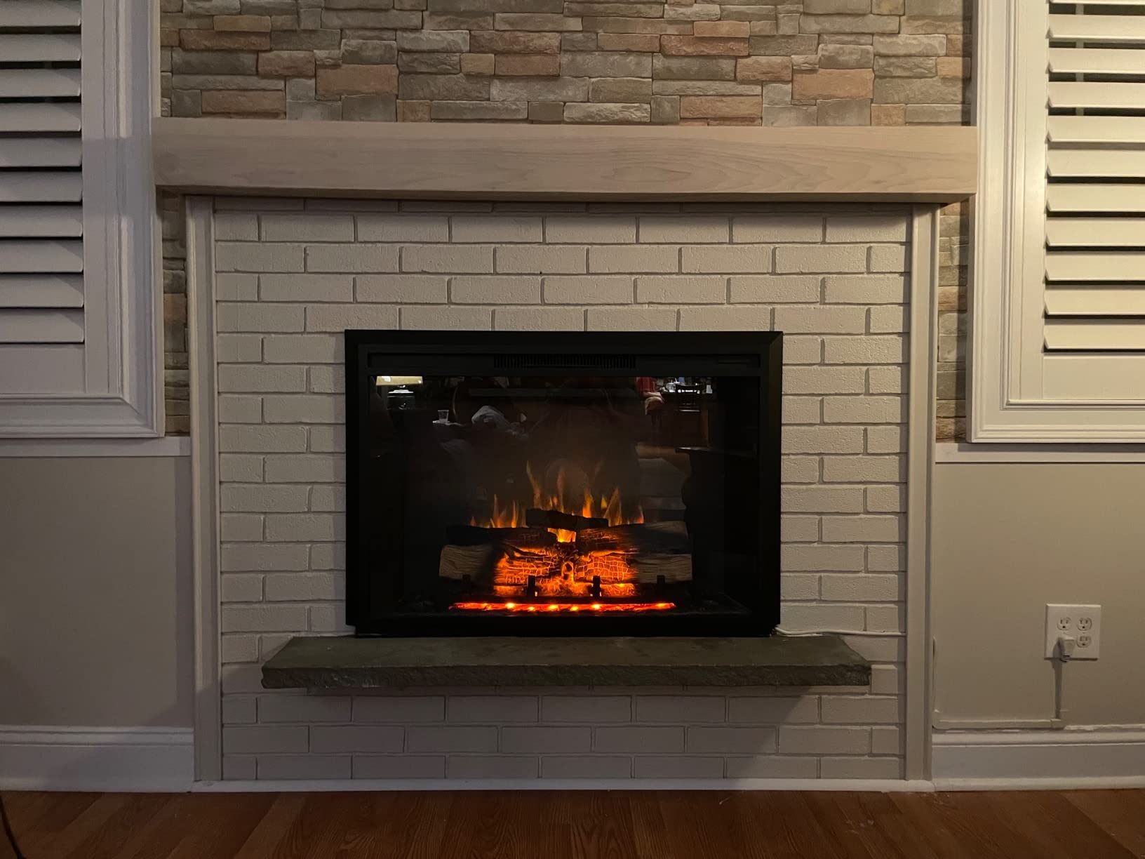 LegendFlame Carl 30 Inches with Trim Kit, Electric Fireplace Insert, Fireplace Heater 750/1500W, Fire Crackling Sound, Remote Control, Black customer photo 1