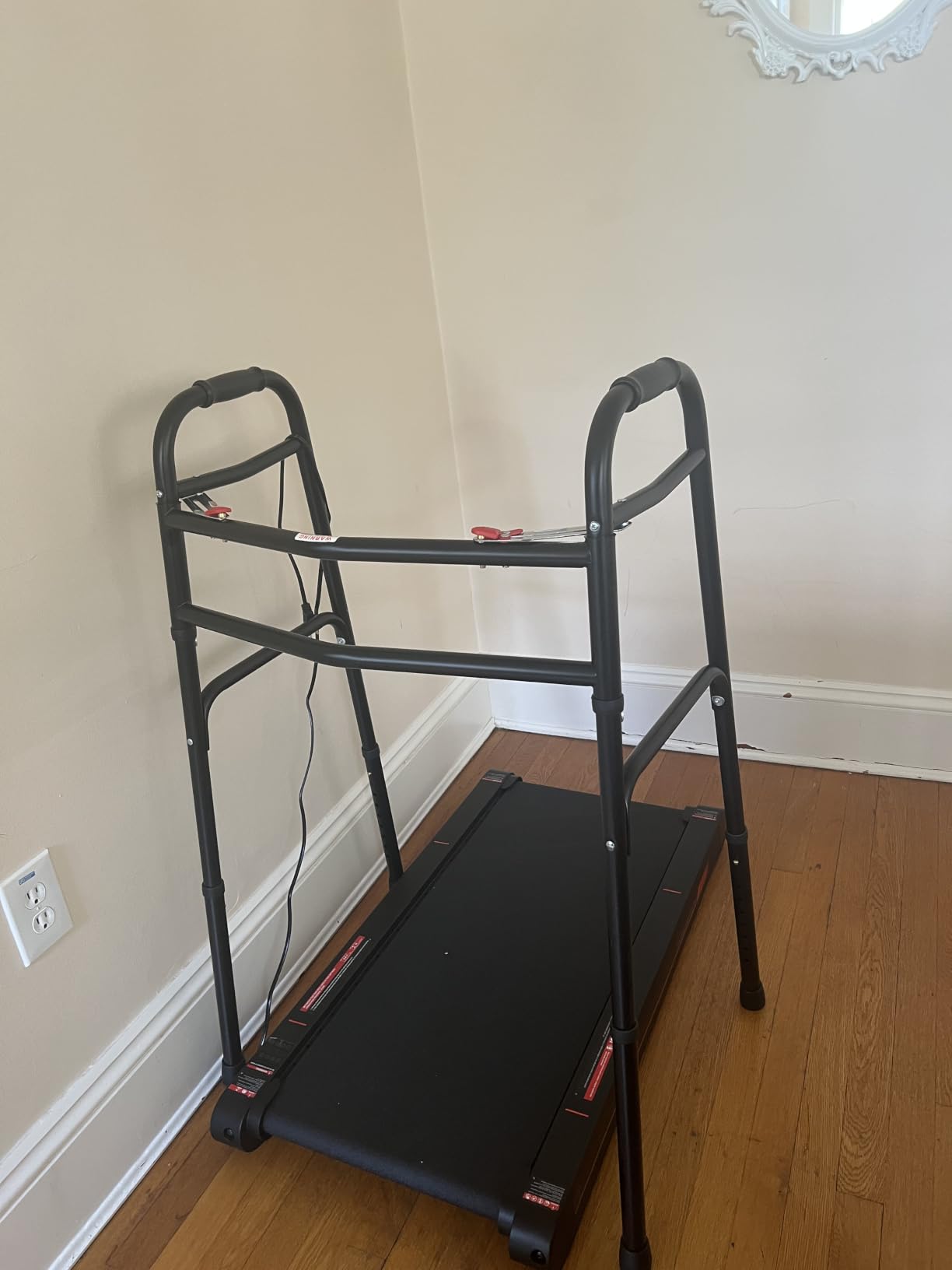 AireMed Bariatric Folding Walker Extra Wide - Skis Glides Included - Heavy Duty Steel Frame - 22