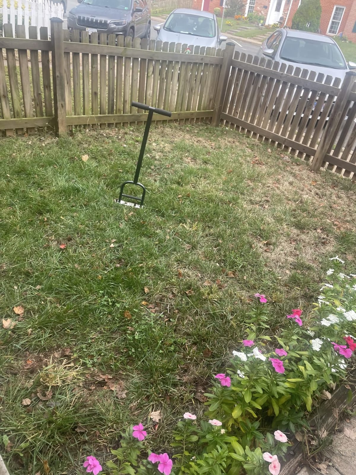Dolibest Lawn Coring Aerator, Stainless Steel 4 Corer Plug Aerator Tool with Soft Rubber Grip, Manual Grass Aerating Tool, Garden Tool & Cleaning Hand Tool for Loosening Soil and Improving Lawn Health customer photo 2