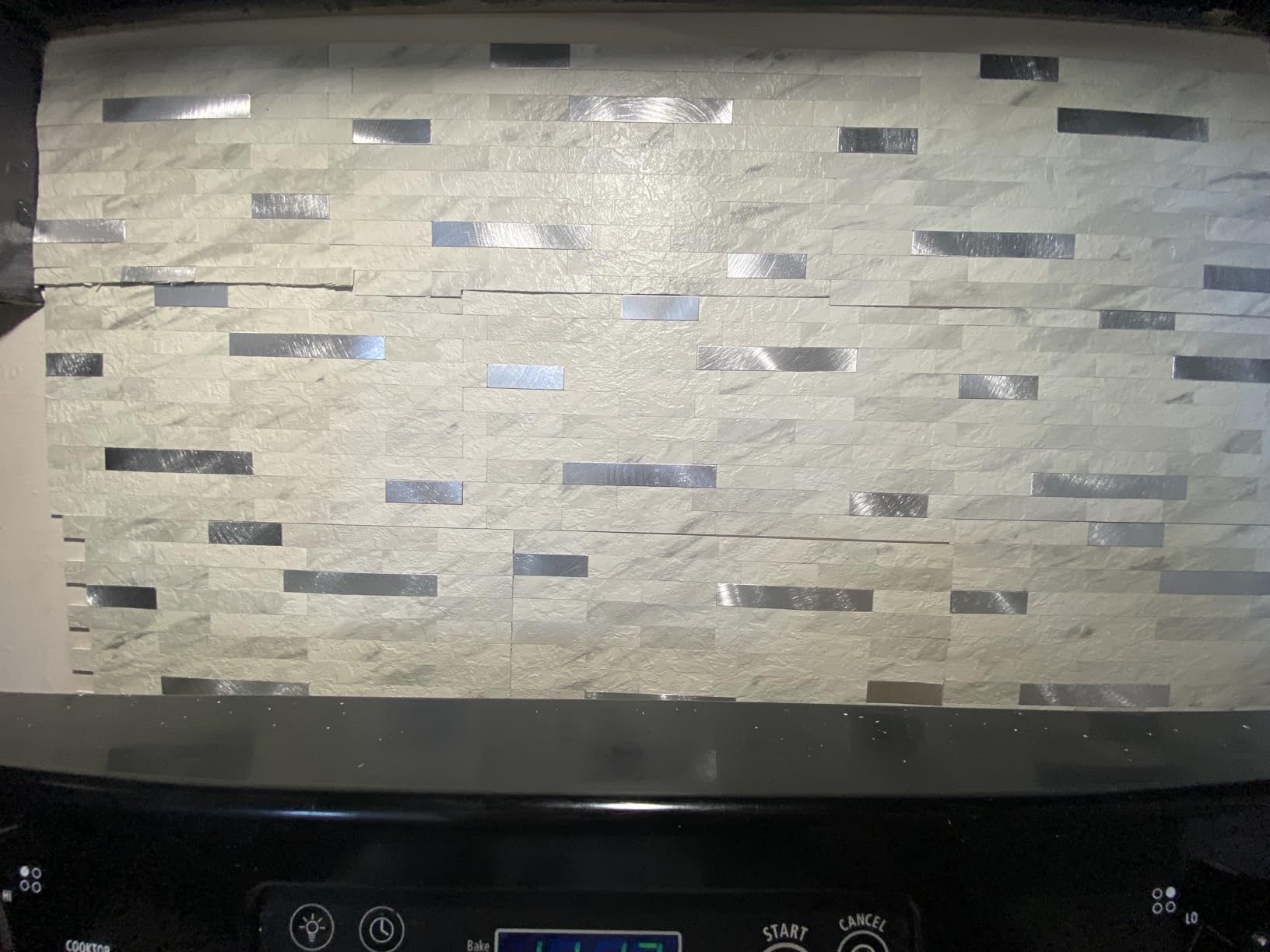 StyloVue 20 Sheets Peel and Stick Backsplash for Kitchen, White Marble with Metal Silver Look Stick on Tile Upgrade Your Kitchen Backsplash, RV, Fireplace customer photo 1