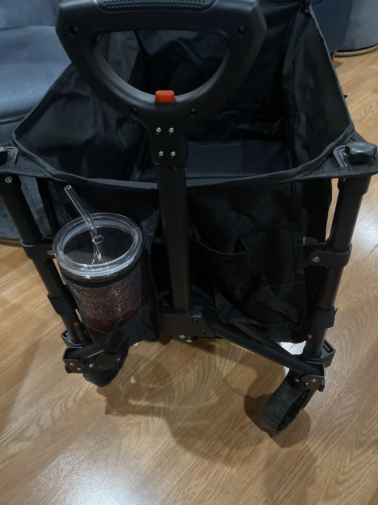 ROSONG Collapsible Wagon Cart with Wheels Foldable - Folding Utility Heavy Duty Wagons Carts for Grocery Sports Garden Shopping Camping Wheelbarrows (Black, 120L) customer photo 1