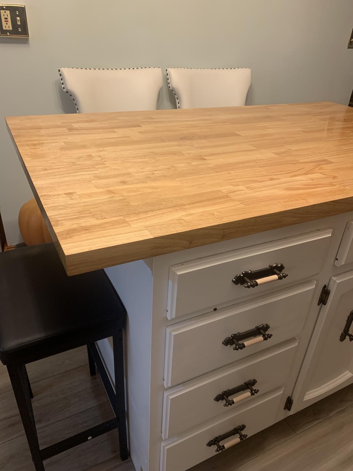 Bme Hevea Solid Wood Butcher Block Countertop, Unfinished, 48