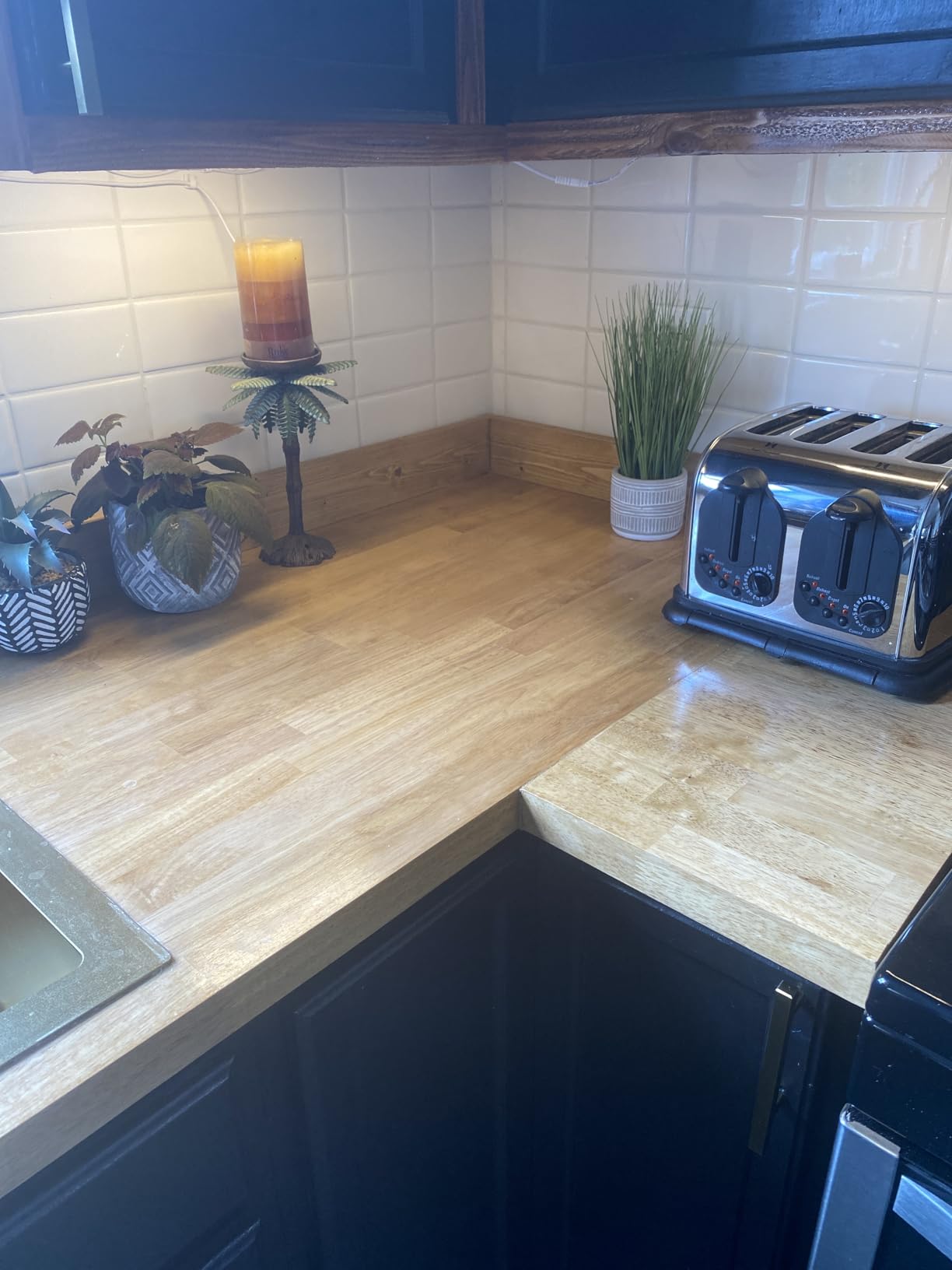 Bme Hevea Solid Wood Butcher Block Countertop, Unfinished, 48