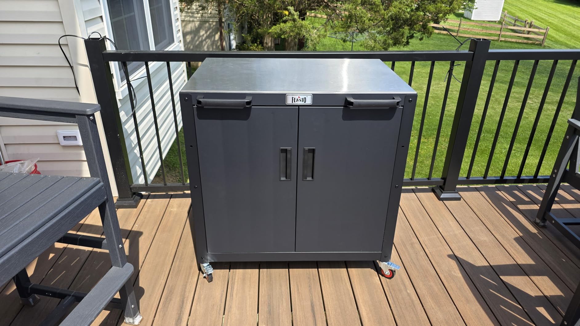 Feasto Modular Outdoor Kitchen Island with Storage and Stainless Steel Top | Stainless Steel Top for BBQ Food Prep, Storage Cabinet for Supplies, Modular Design for Outdoor Kitchen customer photo 2