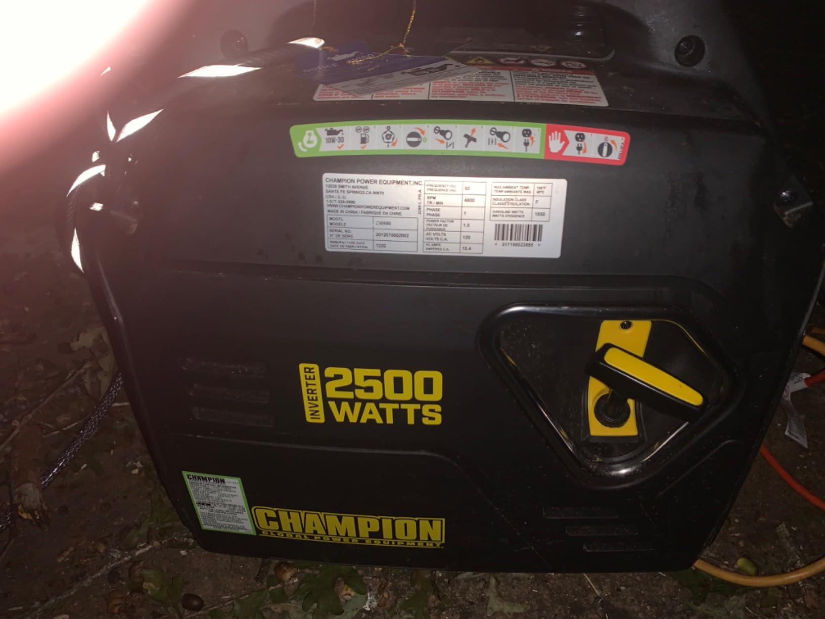 Champion Power Equipment 2500-Watt Ultralight Portable Inverter Generator with Quiet Technology and Free 3-Year Warranty customer photo 1