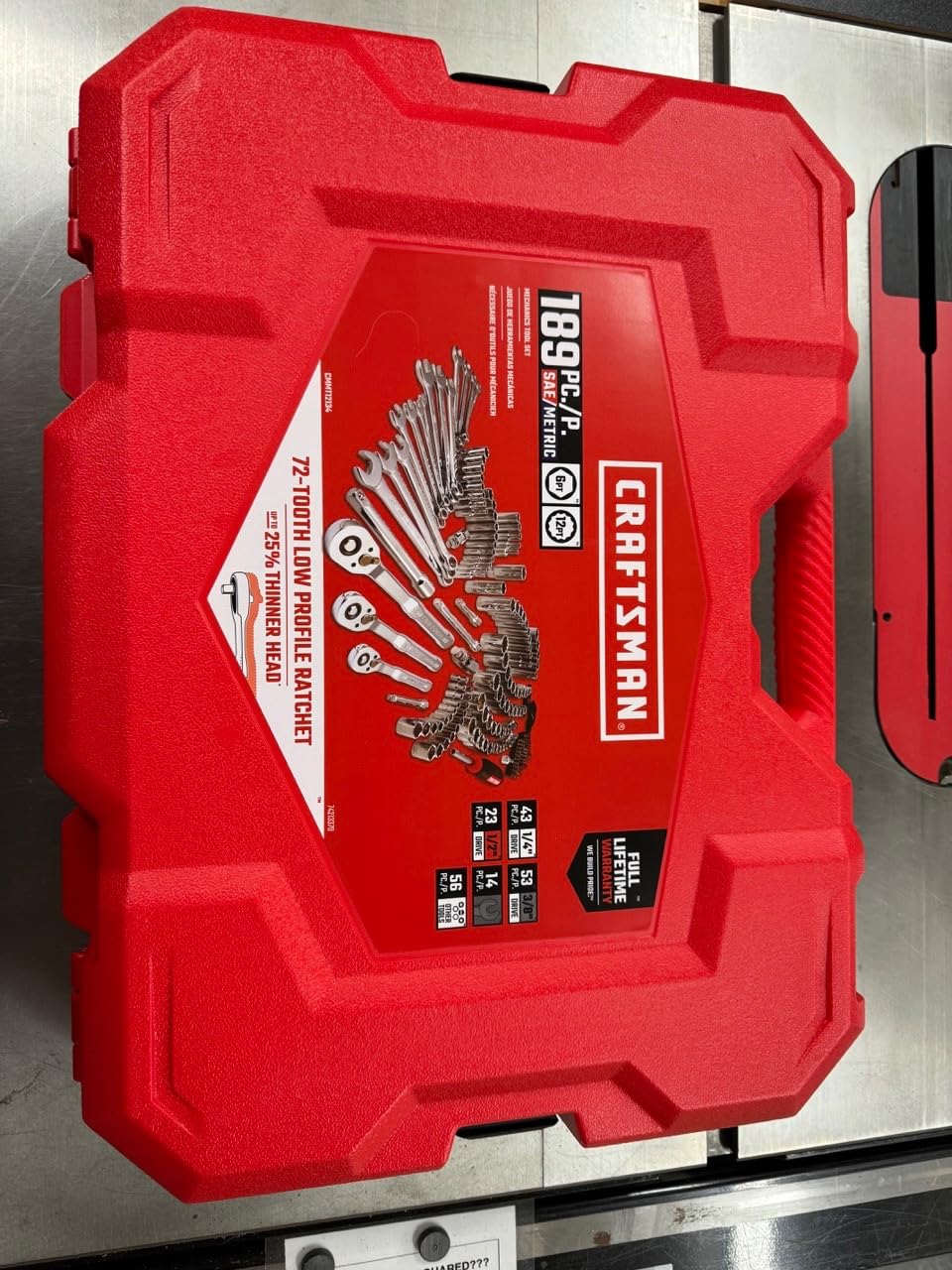 CRAFTSMAN 189 Piece Mechanics Tool Set, 1/4, 3/8 and 1/2 Inch Drive Socket Wrench Set with Thinner Ratchet, Steel 6 and 12-Point Sockets, Wrenches, Hex Keys and Specialty Bits, 90-Tooth (CMMT12134) customer photo 2