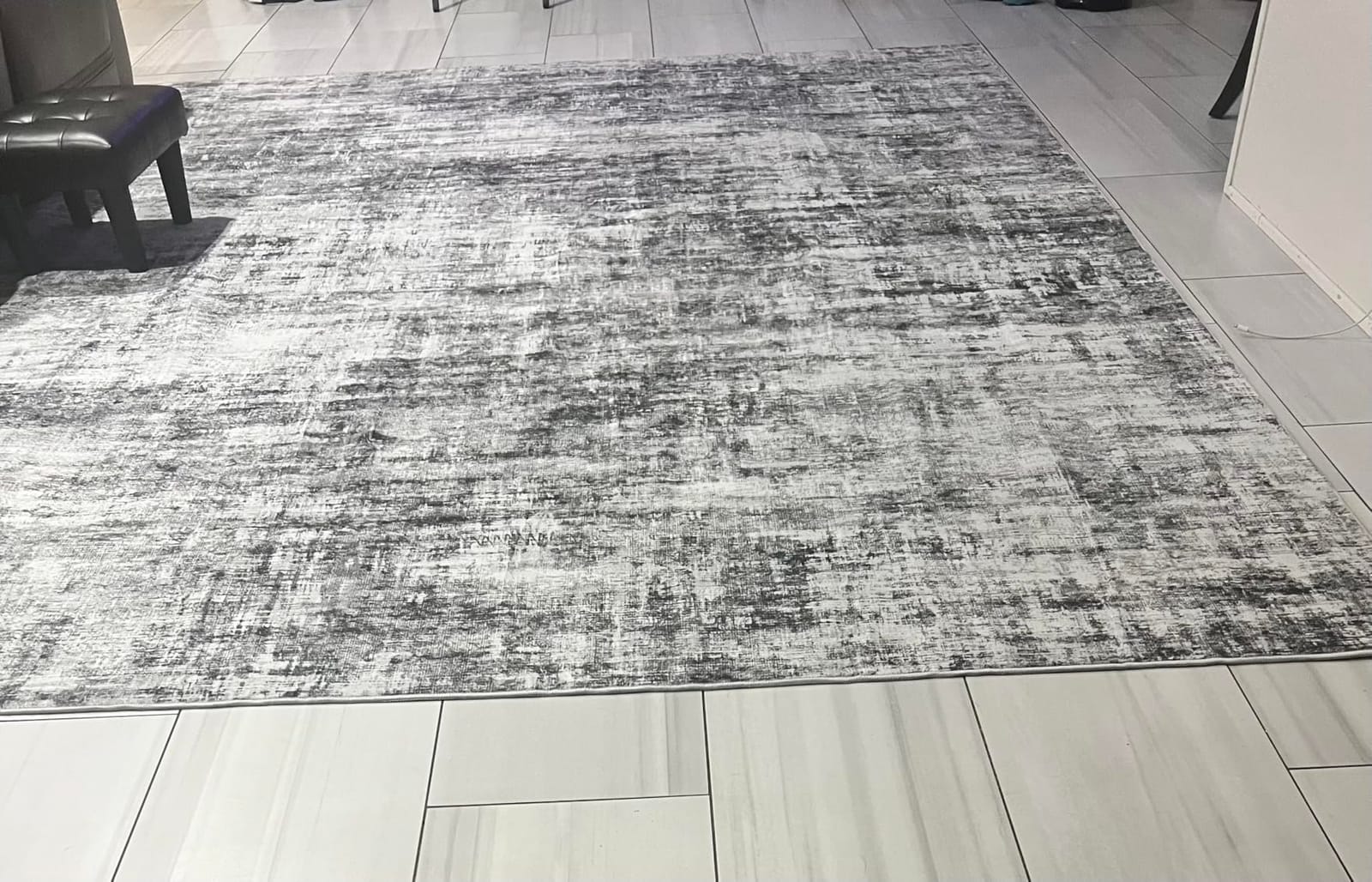8x10 Area Rugs for Living Room: Washable Abstract Black Grey Gold Carpet | Non-slip TPE backing makes this washable soft low-pile rug safe & durable, Pet-friendly decor for dining room,nursery,office customer photo 1