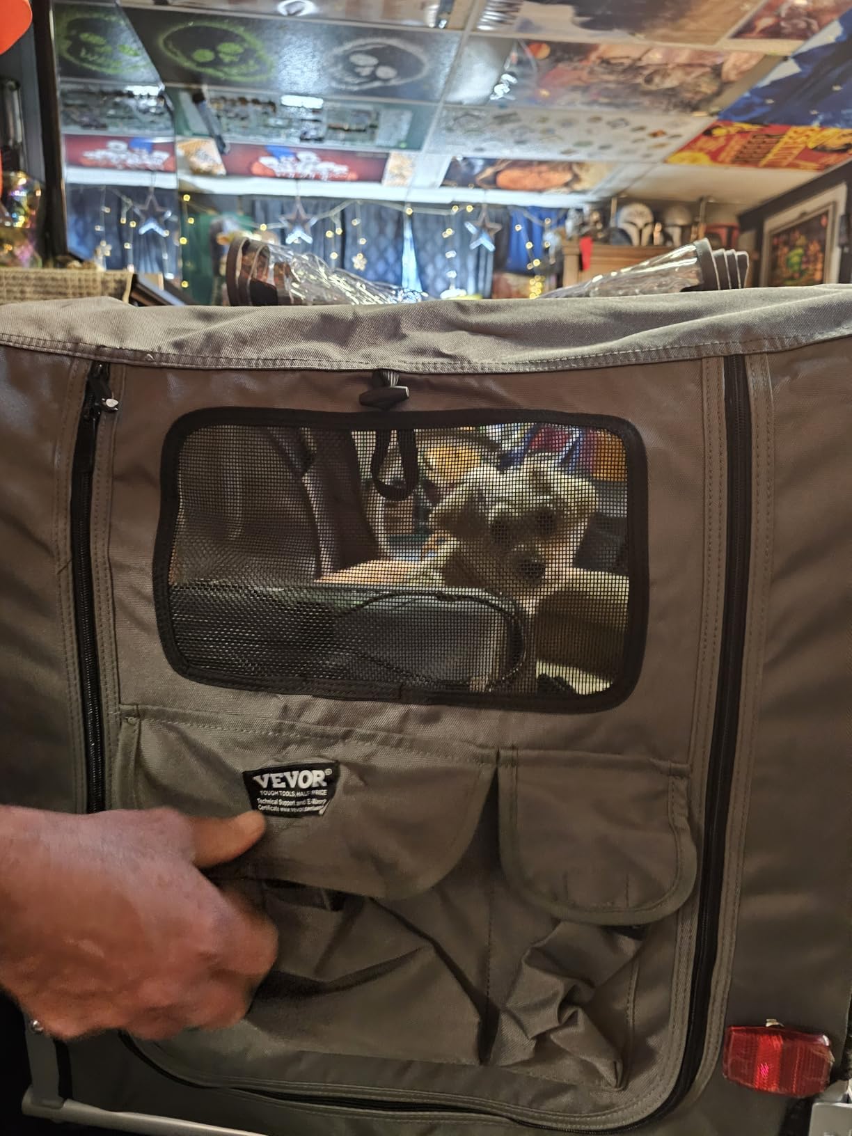 VEVOR Dog Bike Trailer, Supports up to 88 lbs, Pet Cart Bicycle Carrier, Easy Folding Frame with Quick Release Wheels, Universal Bicycle Coupler, Reflectors, Flag, Collapsible to Store customer photo 2