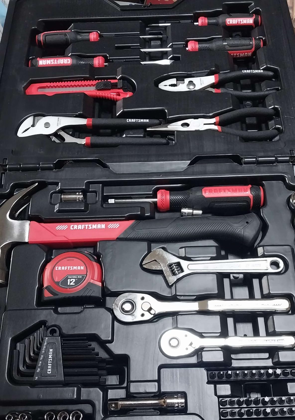 CRAFTSMAN 102-Piece Tool Kit for Home and Car, Durable Hand Tools Set with SAE and Metric Socket Set, Screwdrivers, Wrench, Hammer, Pliers, Knife, Hex Keys, Specialty Bits, Tape Measure (CMMT99449) customer photo 1