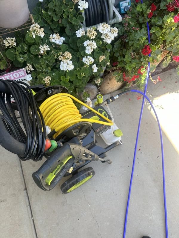 NIFUAL 100FT Sewer Jetter Kit for Pressure Washer, 5800PSI Drain Cleaner Hose 1/4 Inch NPT Corner, Rotating and Button Hose Sewer Jetting Nozzle Waterproof Tape Pearl Corsage Pin Spanner Glove customer photo 2