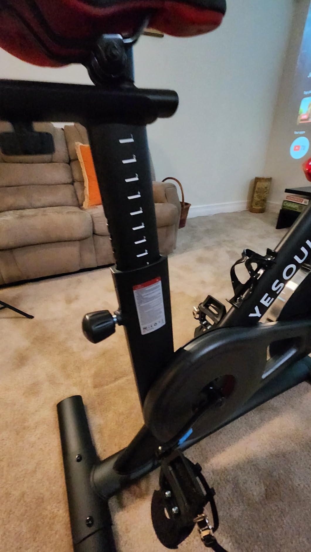 YESOUL Exercise Bike, Magnetic Stationary Bike for Home with App Training, Smart Bluetooth Tracking, Quiet Magnetic Resistance, Tablet Mount and 350 lb Capacity for Home Gym Cycling Workouts customer photo 1