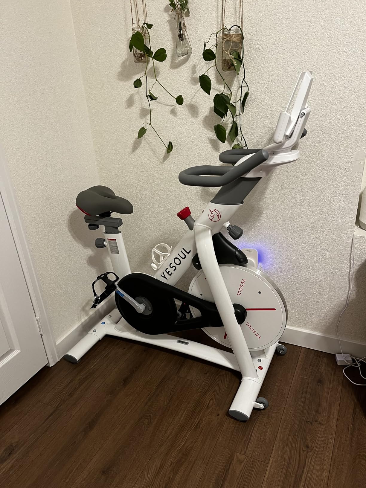 YESOUL Exercise Bike, Magnetic Stationary Bike for Home with App Training, Smart Bluetooth Tracking, Quiet Magnetic Resistance, Tablet Mount and 350 lb Capacity for Home Gym Cycling Workouts customer photo 2