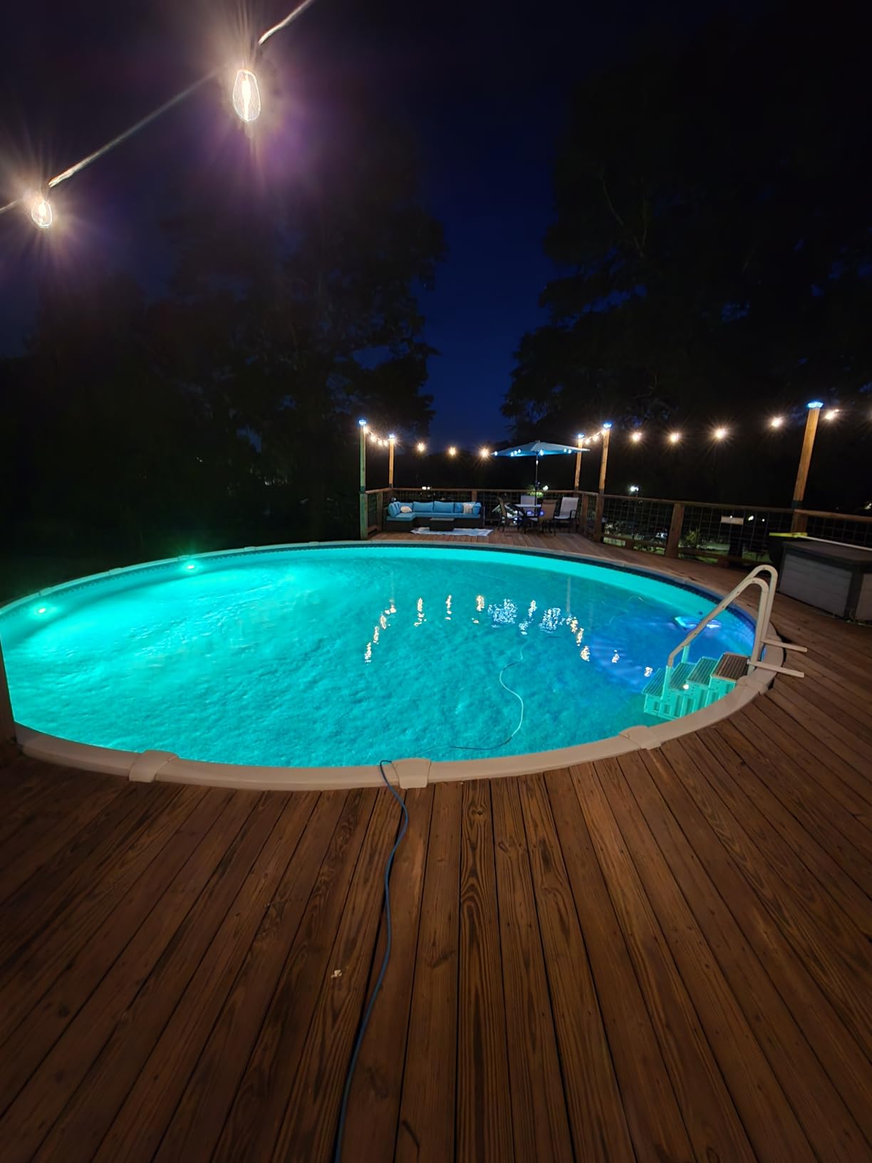 LyLmLe LED Pool Lights, 50W Double Light 12V Smart Magnetic Lamp with APP | 2000lm, IP68 Waterproof Nicheless Lights for Giant Pool, Inground Aboveground Pools, 26ft customer photo 1