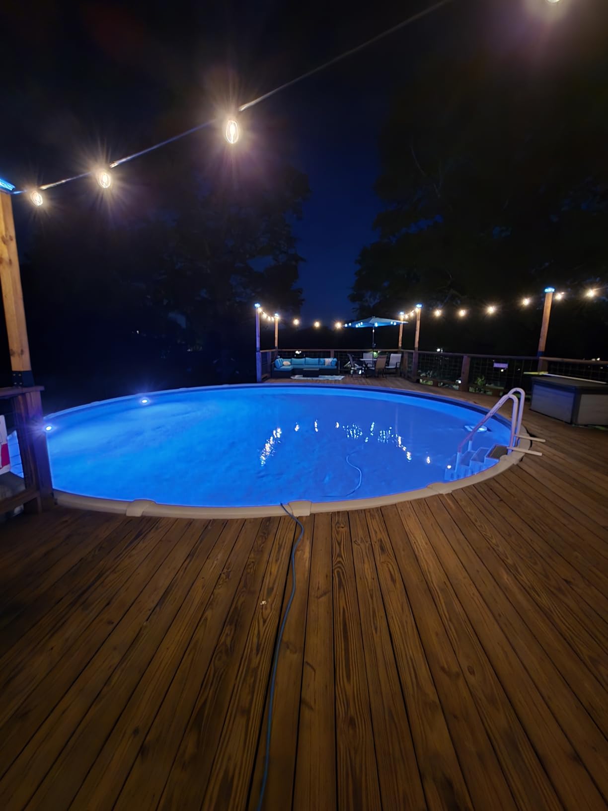 LyLmLe LED Pool Lights, 50W Double Light 12V Smart Magnetic Lamp with APP | 2000lm, IP68 Waterproof Nicheless Lights for Giant Pool, Inground Aboveground Pools, 26ft customer photo 2