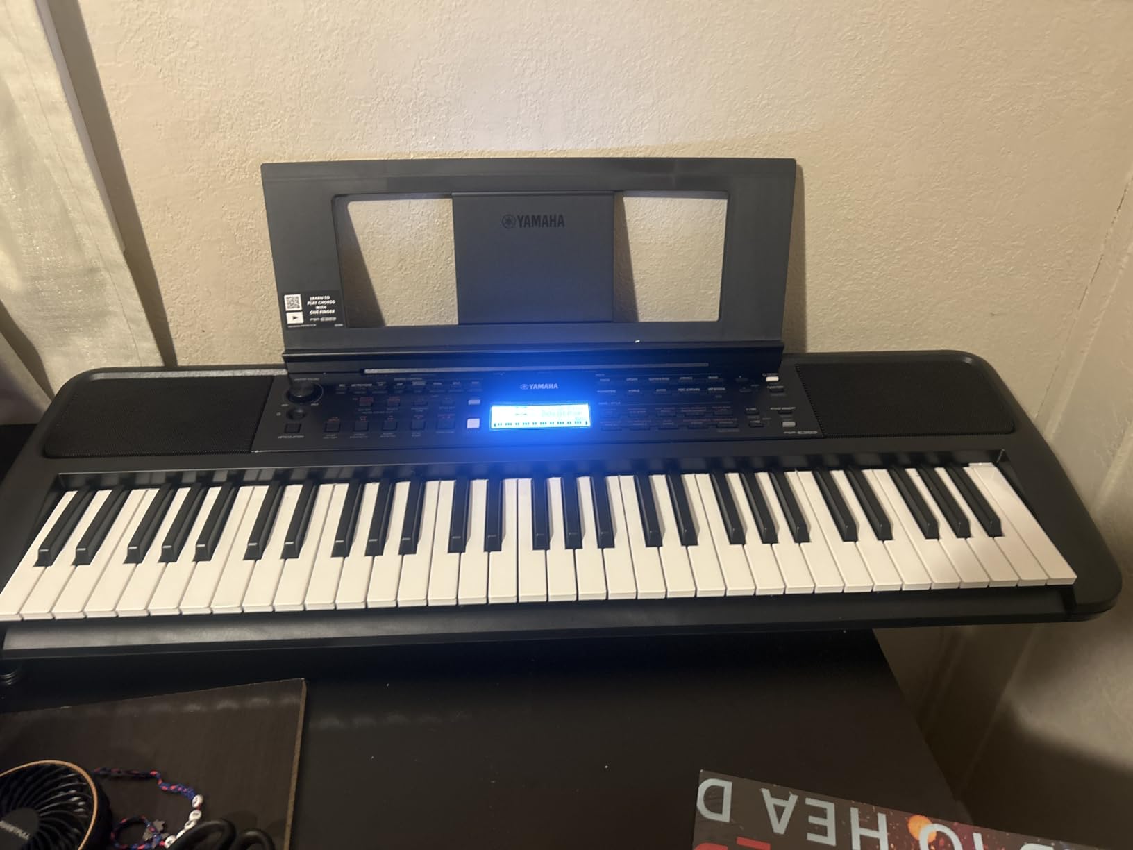 Yamaha 61 Touch Sensitive Keys Portable Keyboard for Beginners with Music Rest, Power Adapter PSR-E383 customer photo 1
