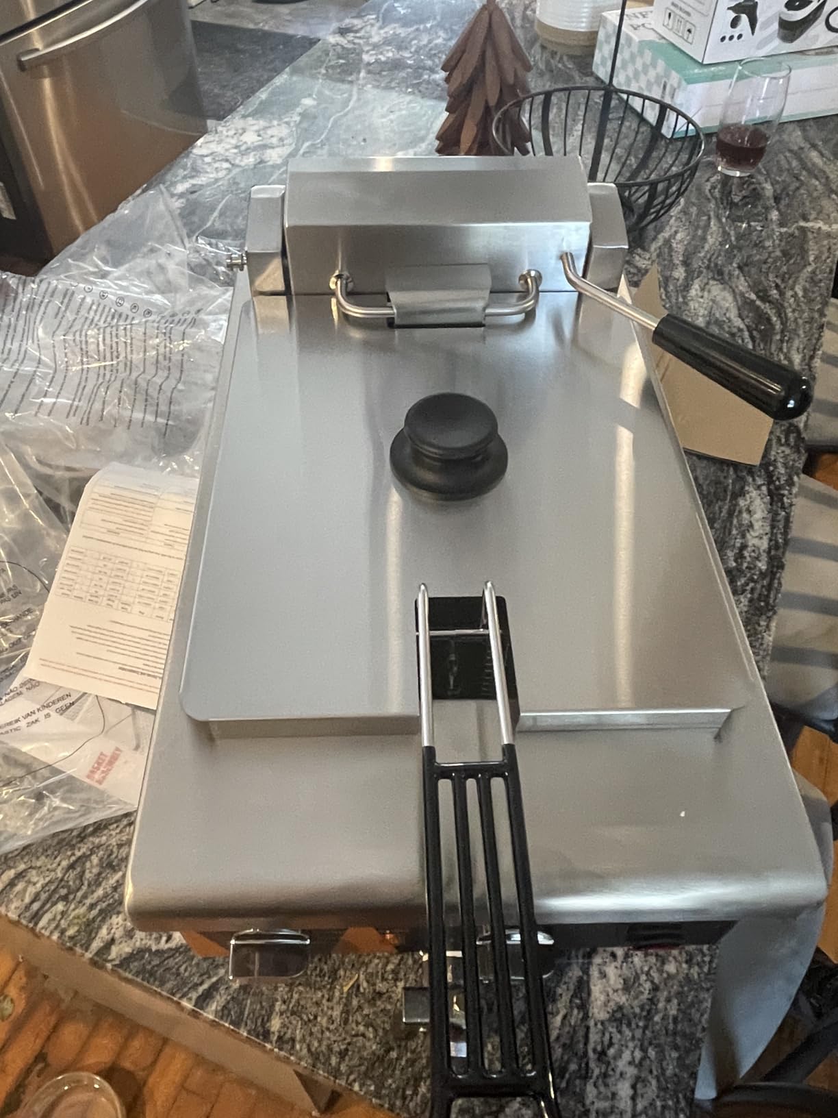Commercial Deep Fryer 3500W Electric Countertop Fryer 25.4Qt Heavy Duty, Large Capacity Stainless Steel Deep Fryers with Double Baskets, Lid and High Legs for Restaurant, UL Certified customer photo 2