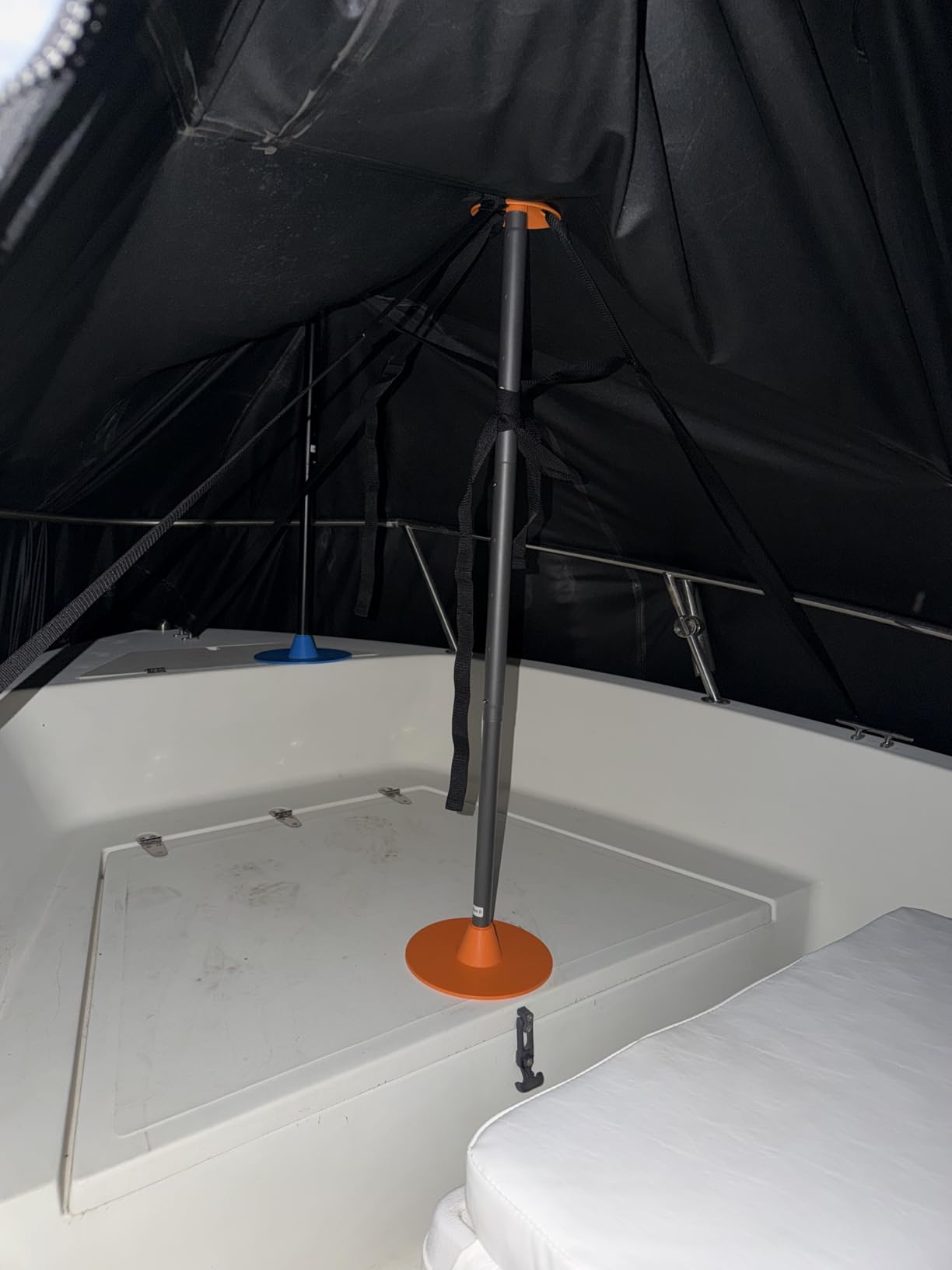 Windproof Boat Cover Support Pole System 2 Pcs | with 8 Adjustable Heights Telescoping Steel Furniture Cover Support Poles 18