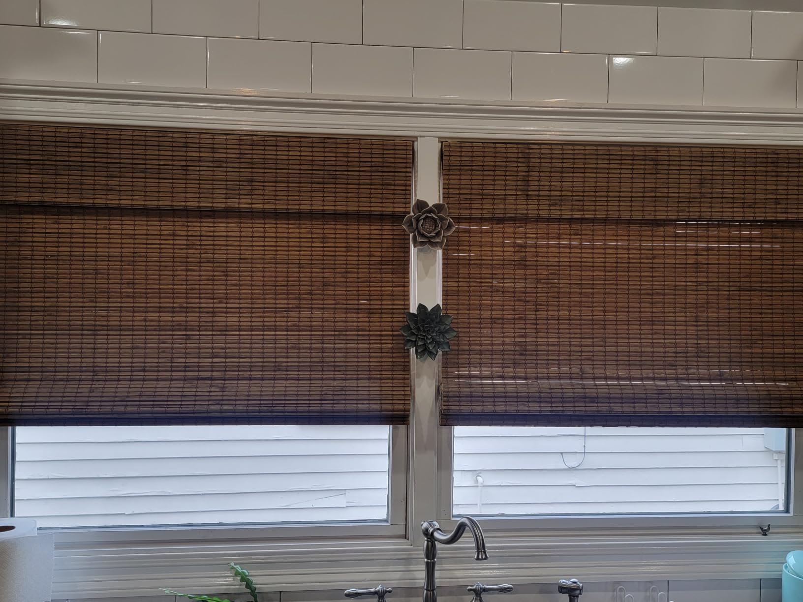 LazBlinds Cordless Bamboo Roman Shades, 34.5x48, Highfield Teak | Privacy Blinds for Interior Windows, Room Darkening Roll Up Bamboo Blinds for Home & Patio customer photo 2